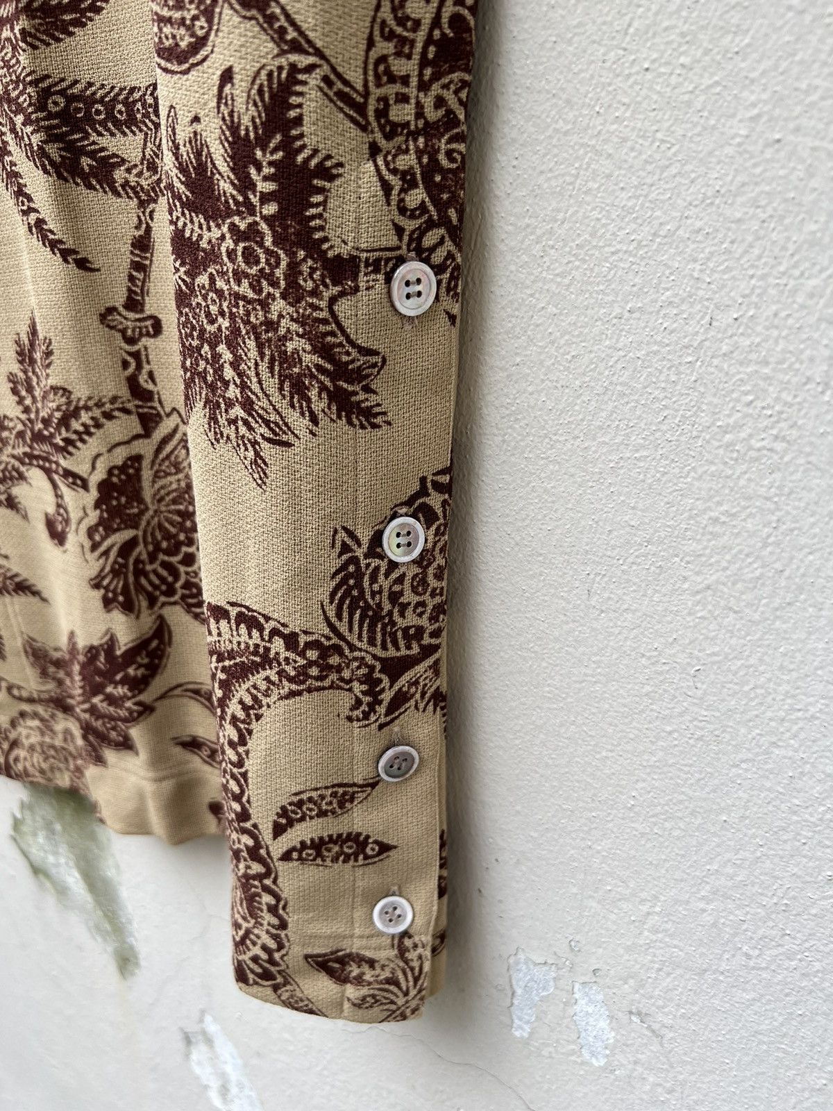 Matsuda 90s Mitsuhiro Matsuda Madame Nicole Batik Open Collar Shirt Size US L / EU 52-54 / 3 - 9 Thumbnail