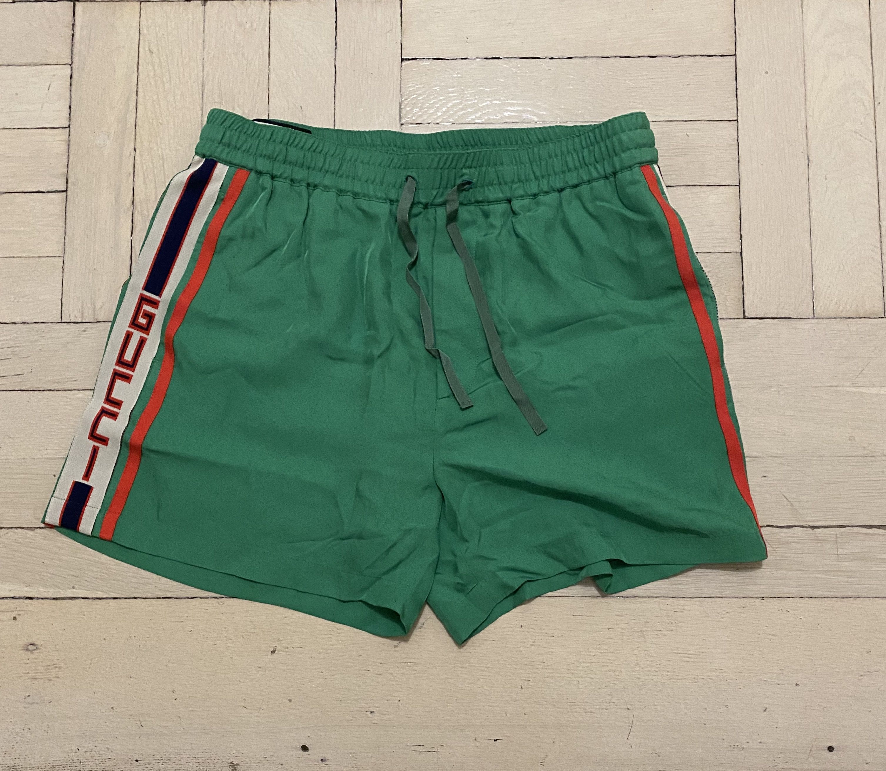 Gucci Boys Striped Bermuda Shorts in Green