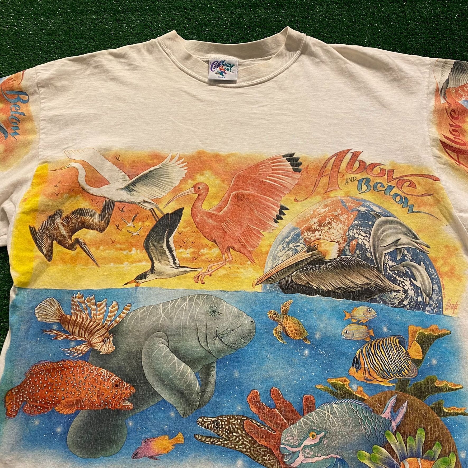 Vintage Animals Vintage 90s AOP Nature T-Shirt Size US XL / EU 56 / 4 - 2 Thumbnail