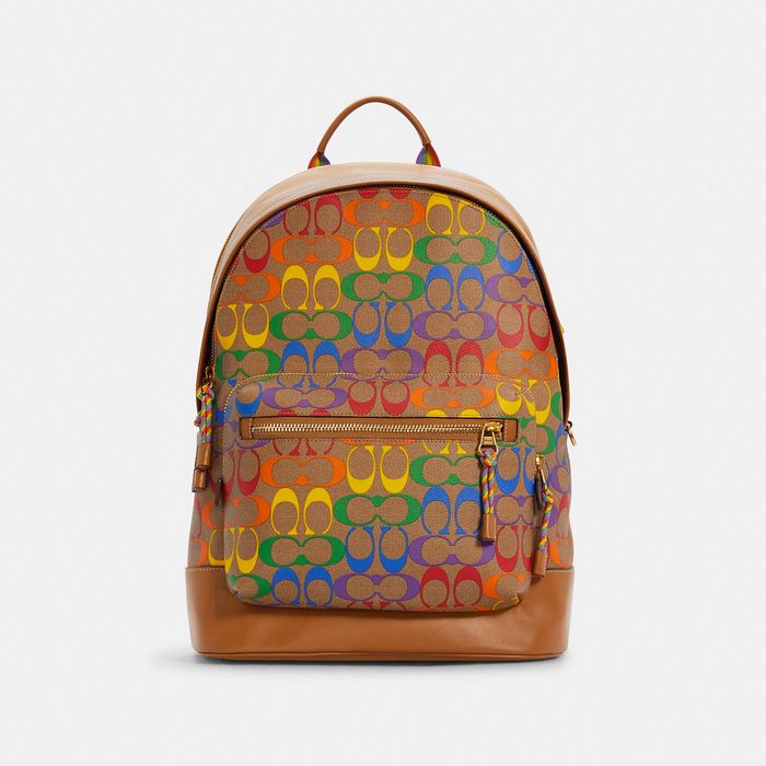 Coach West Backpack In Rainbow Signature Canvas Grailed