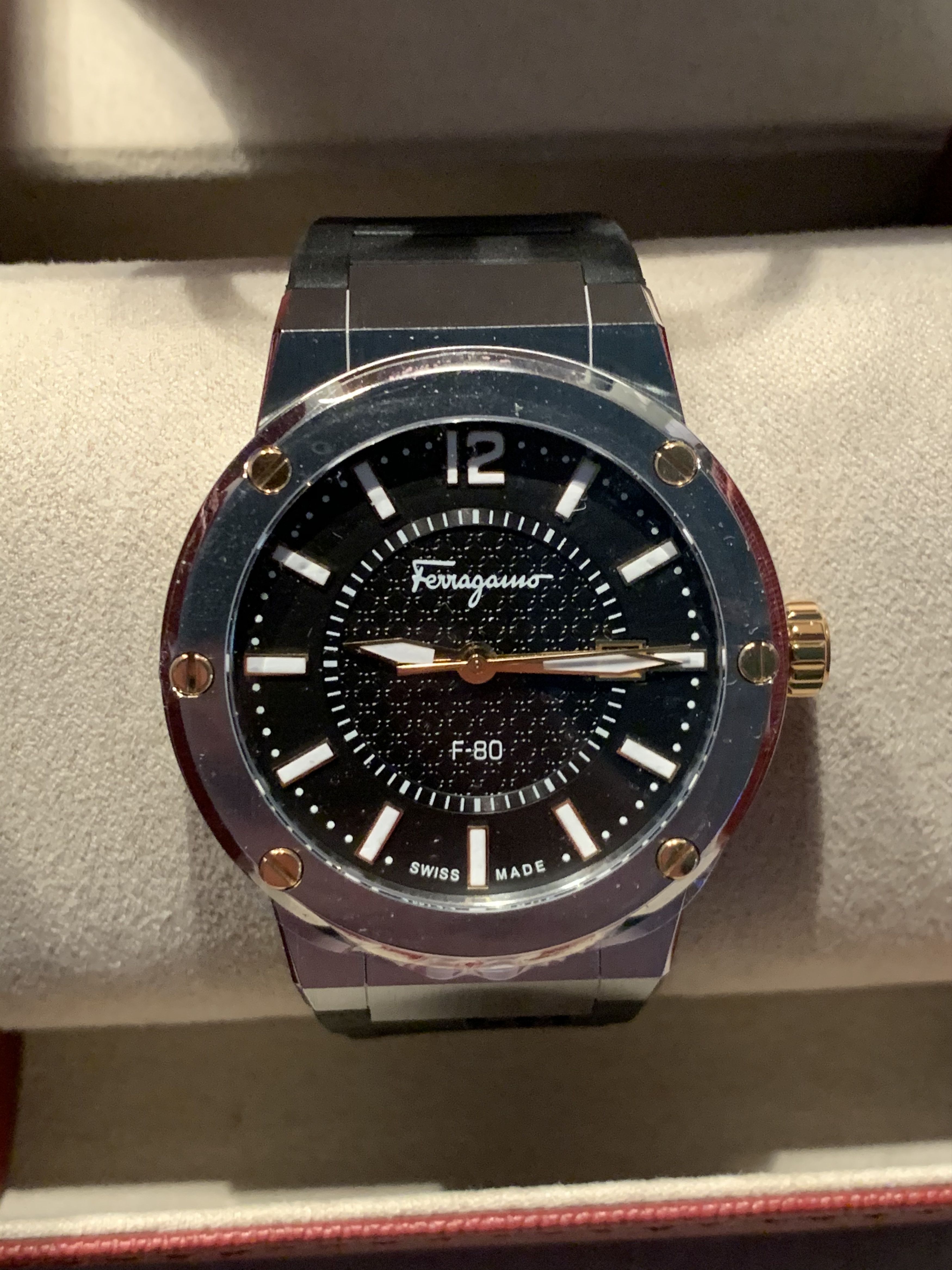 Designer × Salvatore Ferragamo RARE* Salvatore Ferragamo Stainless Steel Rubber Strap Watch Size ONE SIZE - 6 Thumbnail