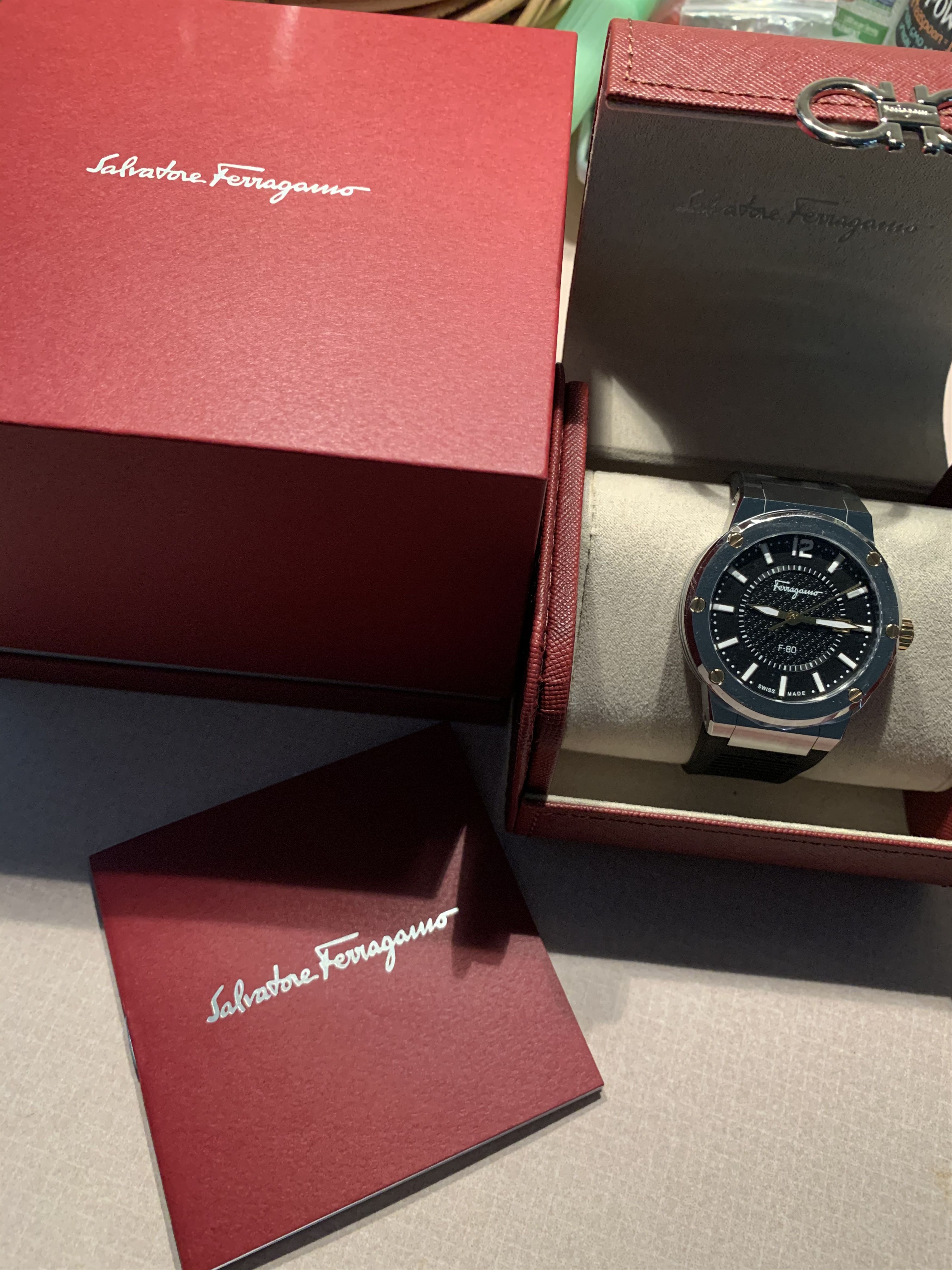 Designer × Salvatore Ferragamo RARE* Salvatore Ferragamo Stainless Steel Rubber Strap Watch Size ONE SIZE - 1 Thumbnail