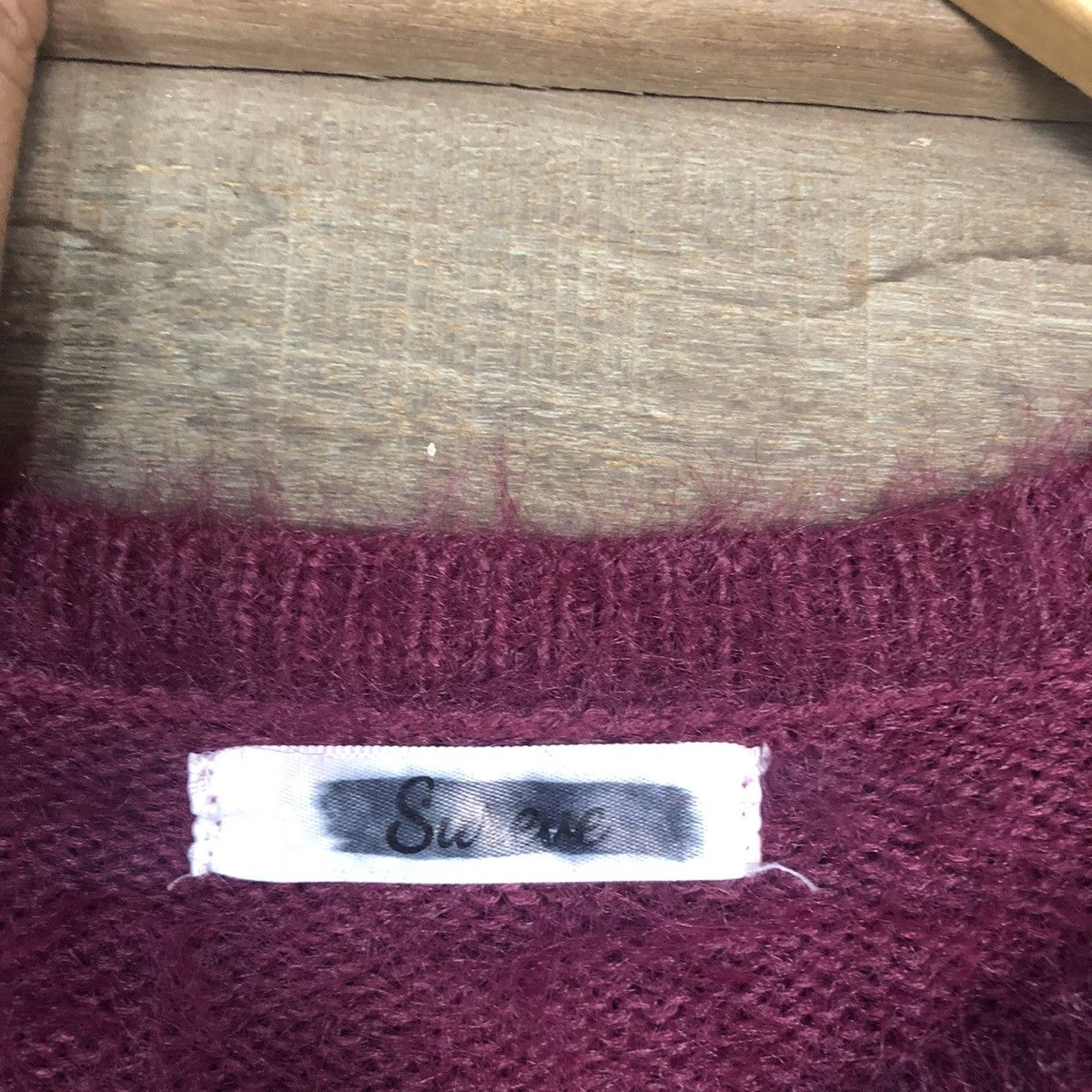 Aran Isles Knitwear Sureve Maroon Shag Shaggy Fur Knitwear #0519 Size S / US 4 / IT 40 - 10 Thumbnail