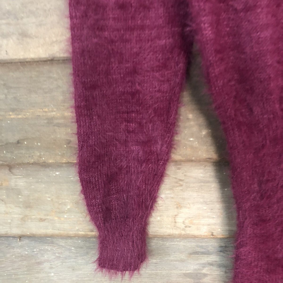 Aran Isles Knitwear Sureve Maroon Shag Shaggy Fur Knitwear #0519 Size S / US 4 / IT 40 - 6 Thumbnail