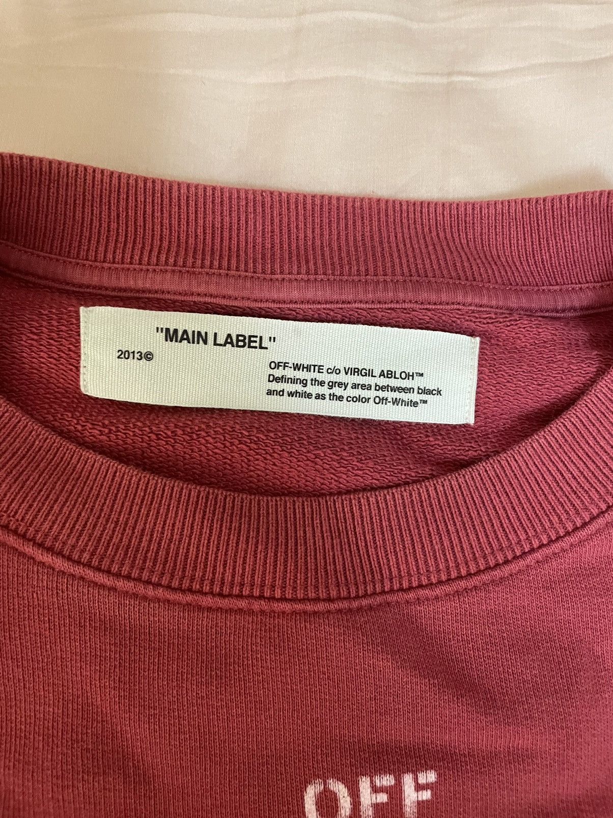 Off-White Off-White Diagonal Arrows Crewneck Sweatshirt (Burgundy/Red) Size US M / EU 48-50 / 2 - 4 Thumbnail