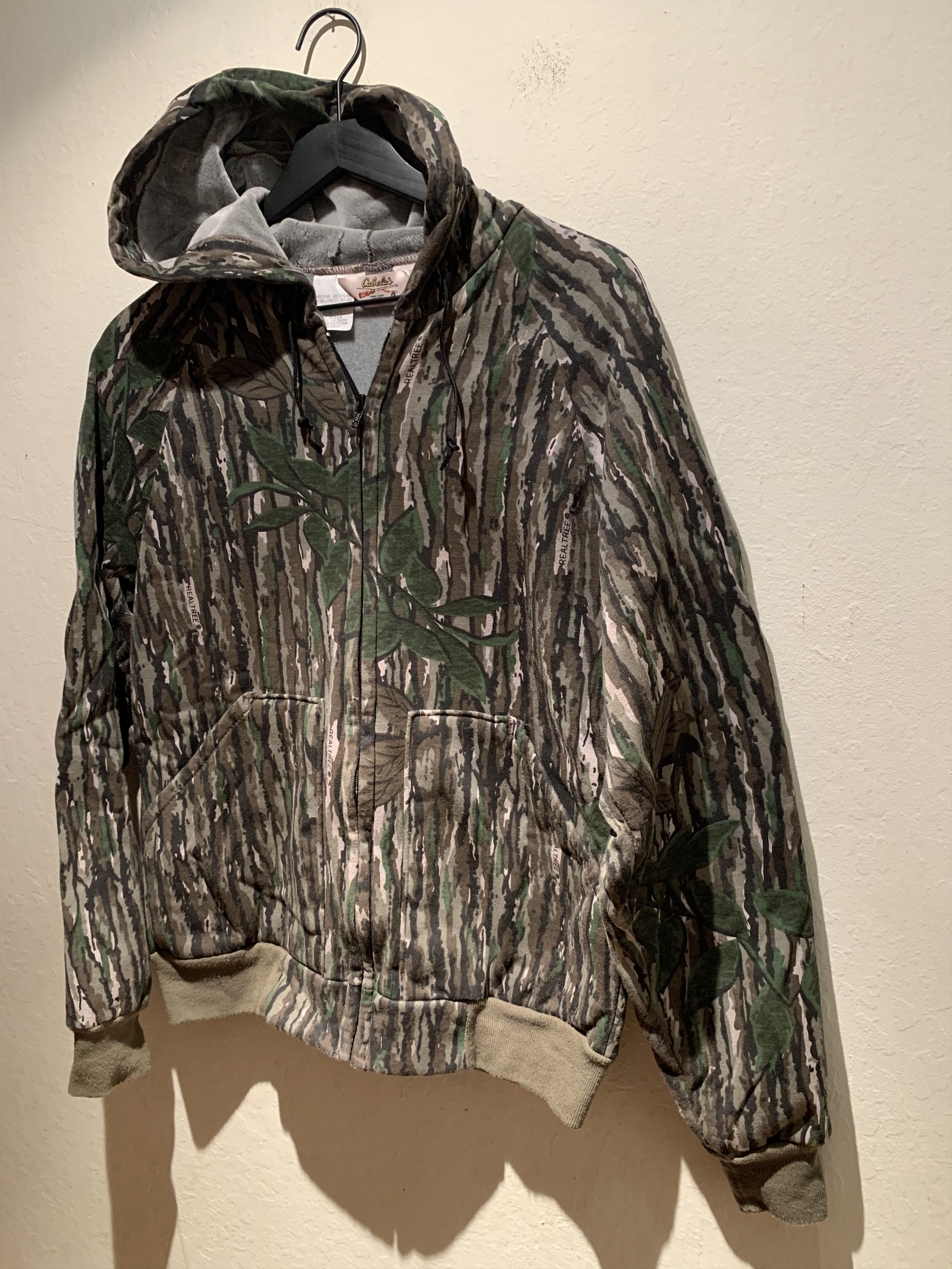 Vintage Cabelas camo de chasse chemise bois moyen avec des patchs - Canada
