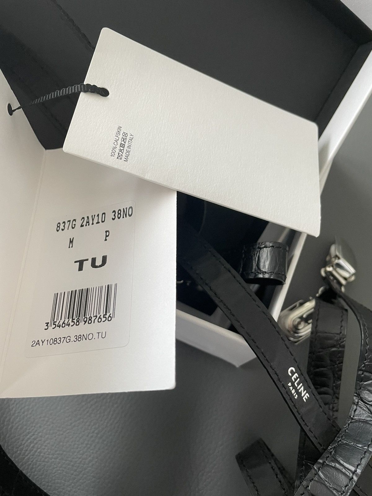 Celine × Hedi Slimane Extremely Rare Sold Out Runway Croc Embossed Leather Braces Size ONE SIZE - 4 Thumbnail