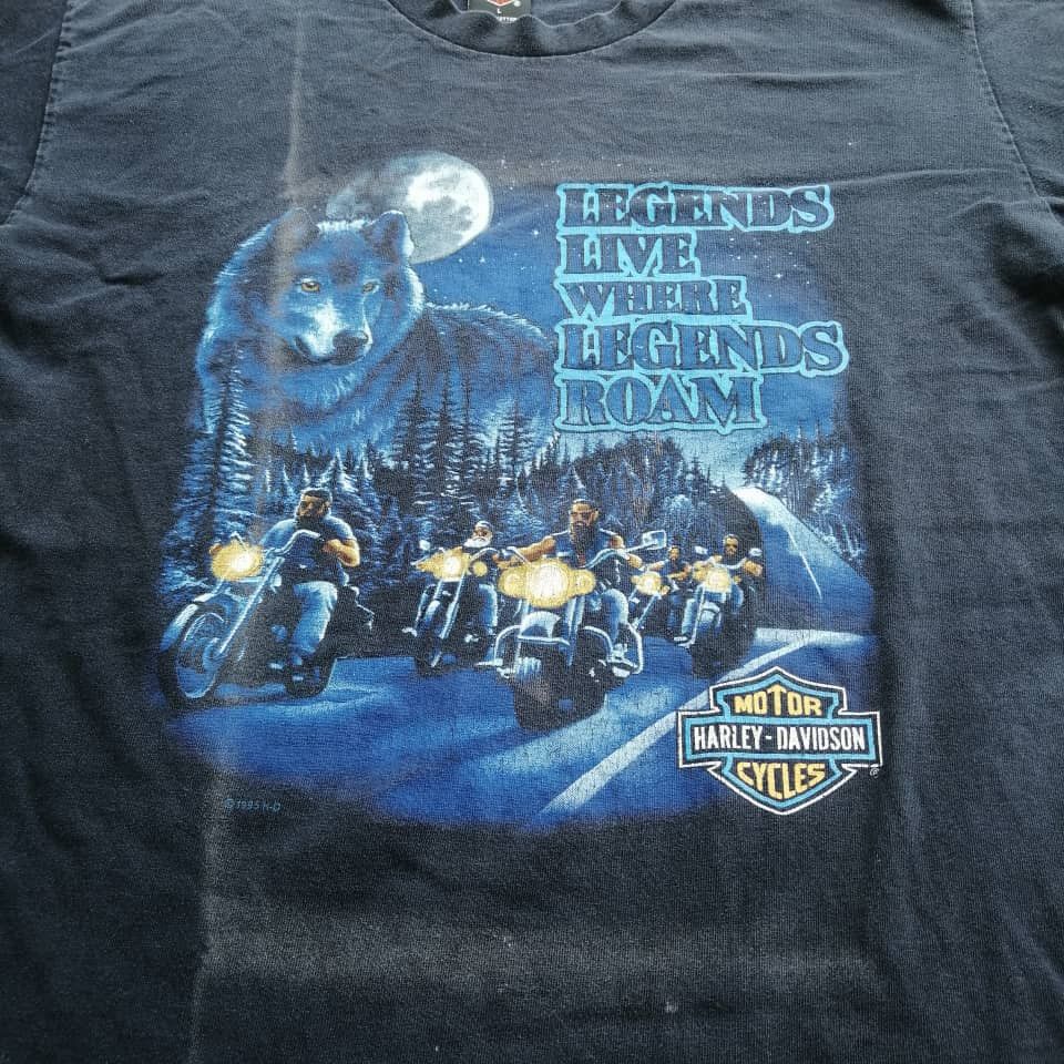 Harley Davidson × Vintage Vintage 1995 Harley Davidson Tees Faded Black Size US L / EU 52-54 / 3 - 4 Thumbnail