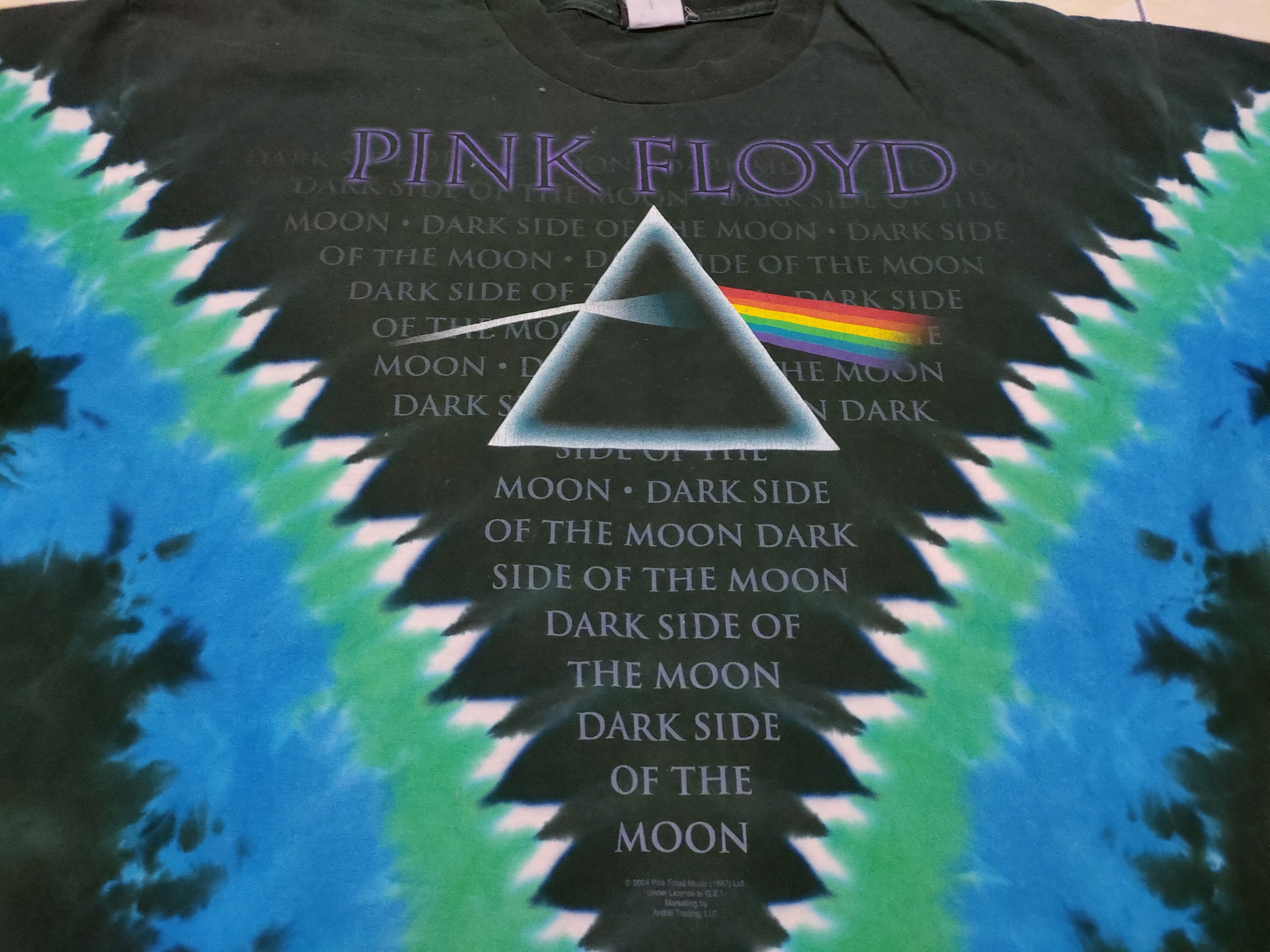 Band Tees × Pink Floyd × Vintage Vintage Pink Floyd Dark Side of The Moon Tie Dye Rock Tee Size US XL / EU 56 / 4 - 5 Thumbnail