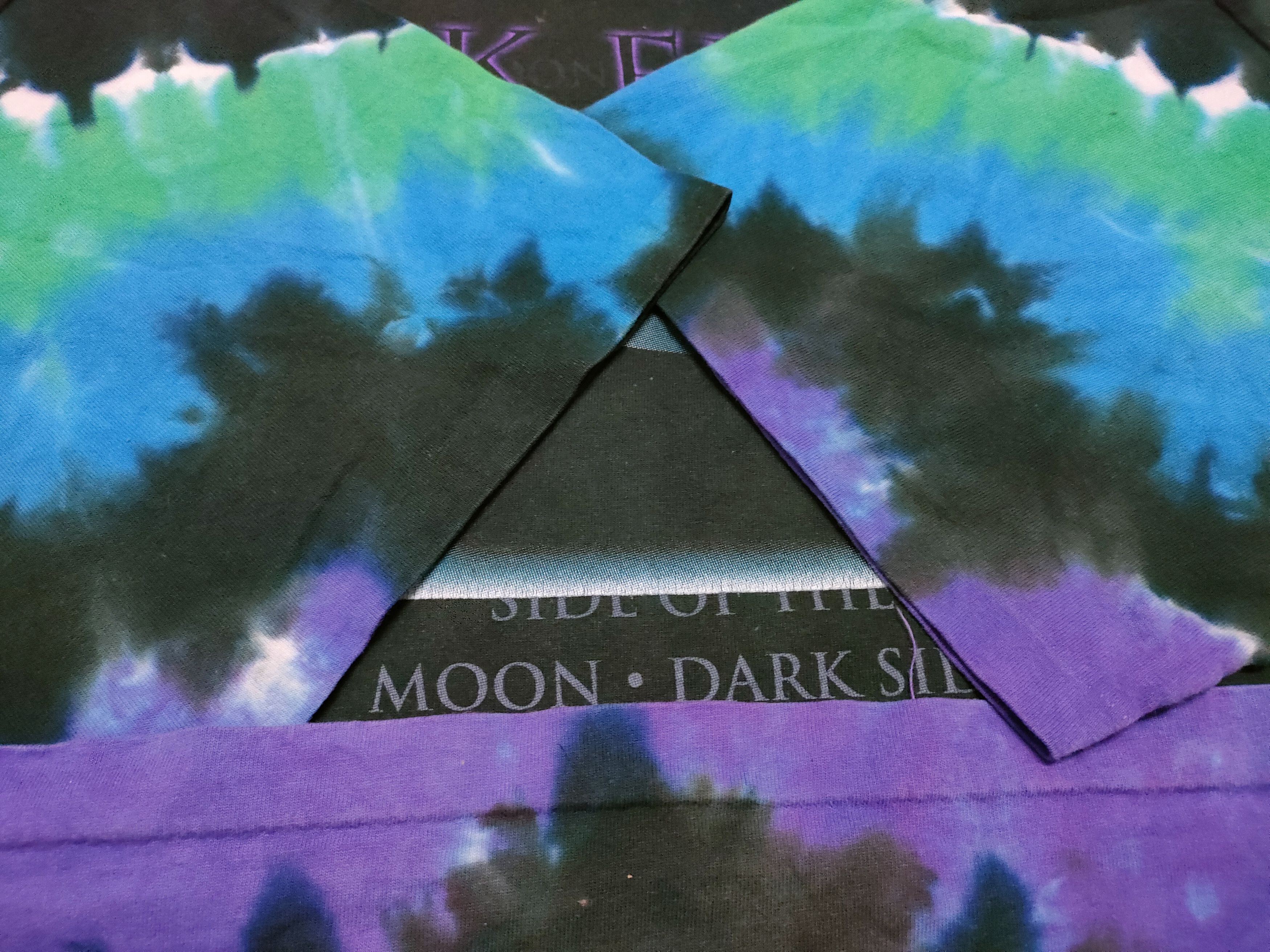 Band Tees × Pink Floyd × Vintage Vintage Pink Floyd Dark Side of The Moon Tie Dye Rock Tee Size US XL / EU 56 / 4 - 6 Thumbnail