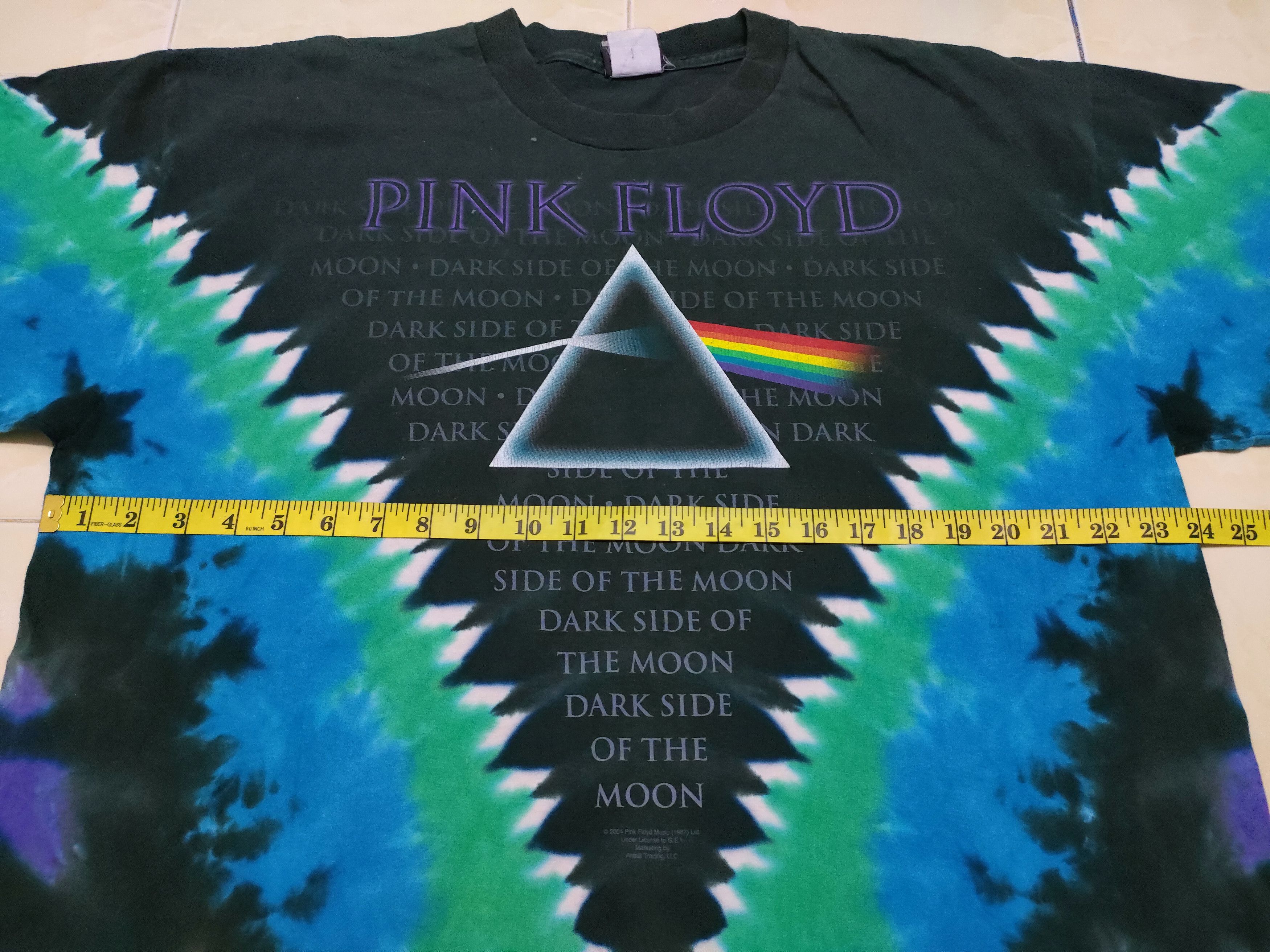 Band Tees × Pink Floyd × Vintage Vintage Pink Floyd Dark Side of The Moon Tie Dye Rock Tee Size US XL / EU 56 / 4 - 10 Thumbnail