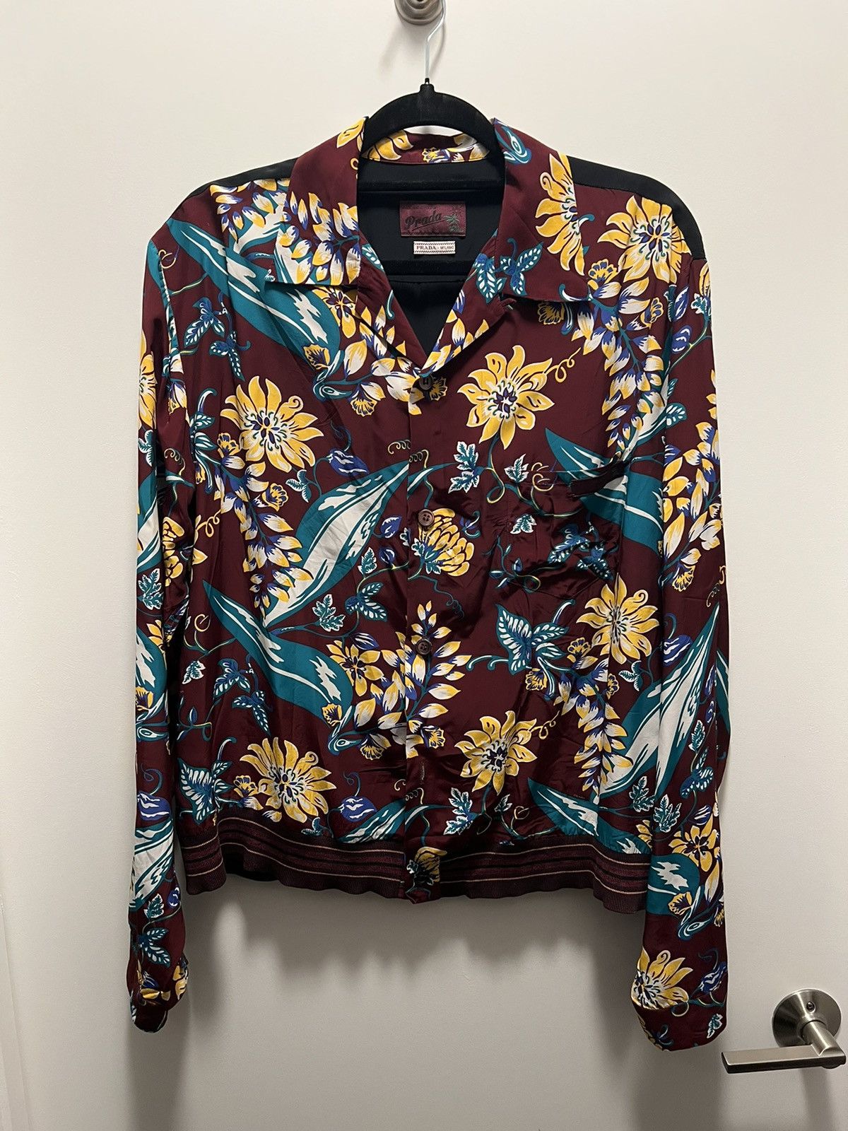 SS14 Silk Floral hibiscus button down