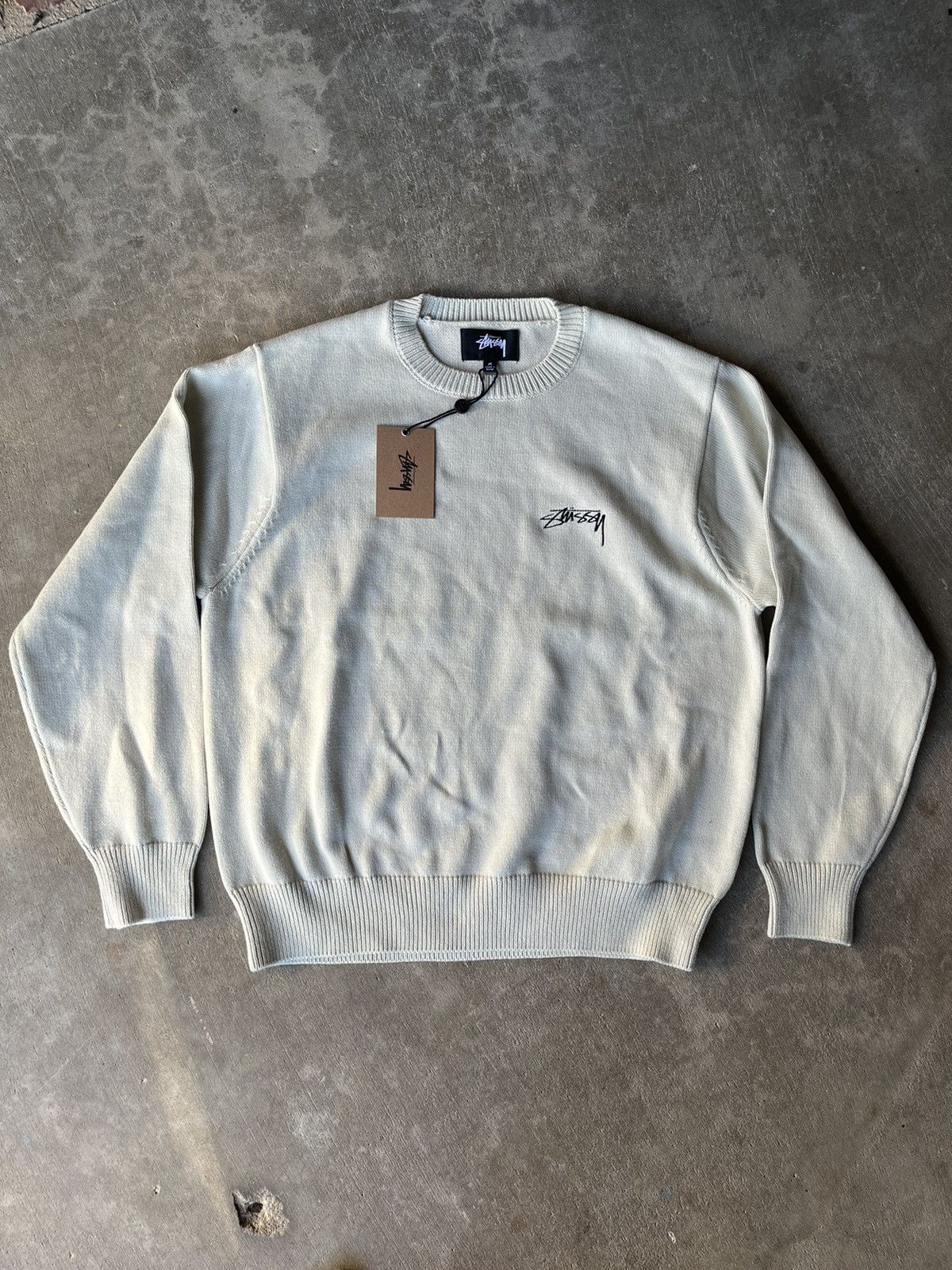 Streetwear × Stussy Stussy Care Label Knit Sweater | Grailed