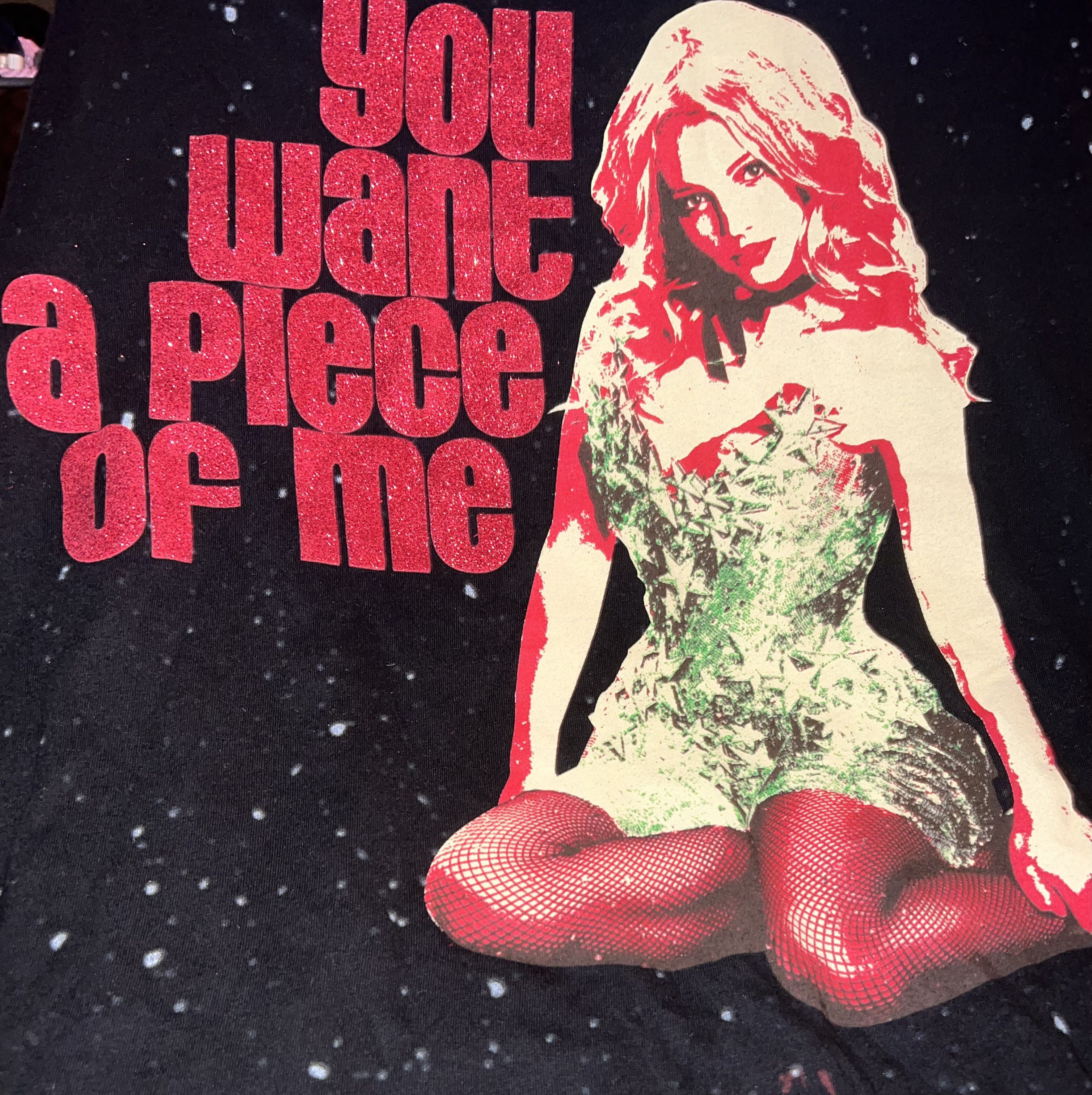 image of Britney Spears Glitter Circus Tour T-Shirt, 2009 in Black, Men's (Size XL)