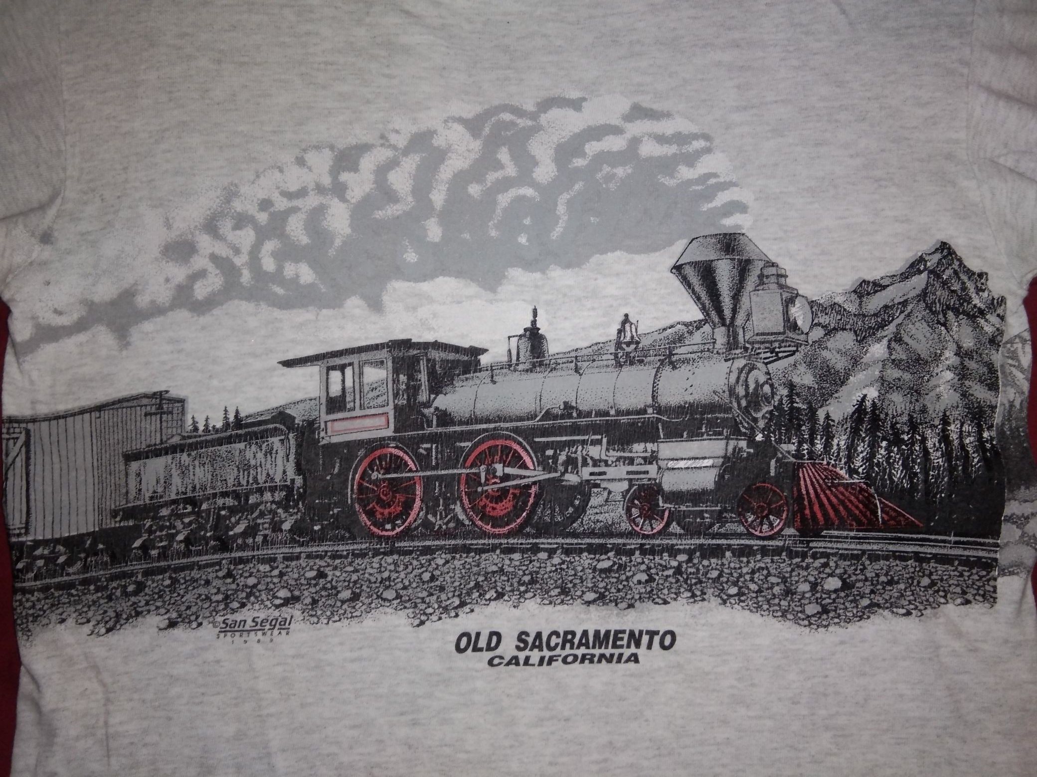 Vintage VTG 80s Old Sacramento California railway art tshirt Size US S / EU 44-46 / 1 - 1 Thumbnail