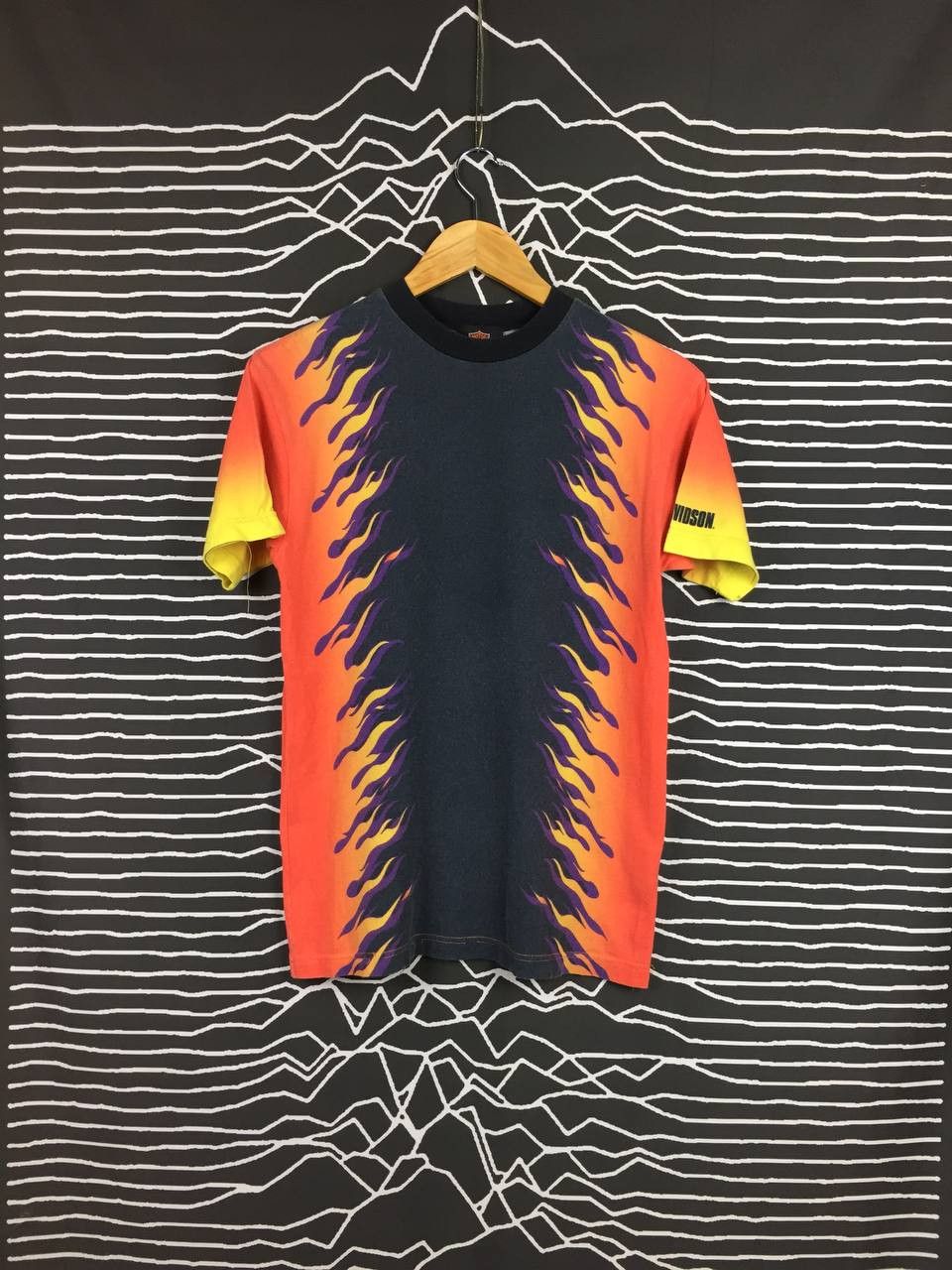 Harley Davidson Vtg 00s Harley Davidson Flame Design Full Print Tee Size US M / EU 48-50 / 2 - 1 Thumbnail