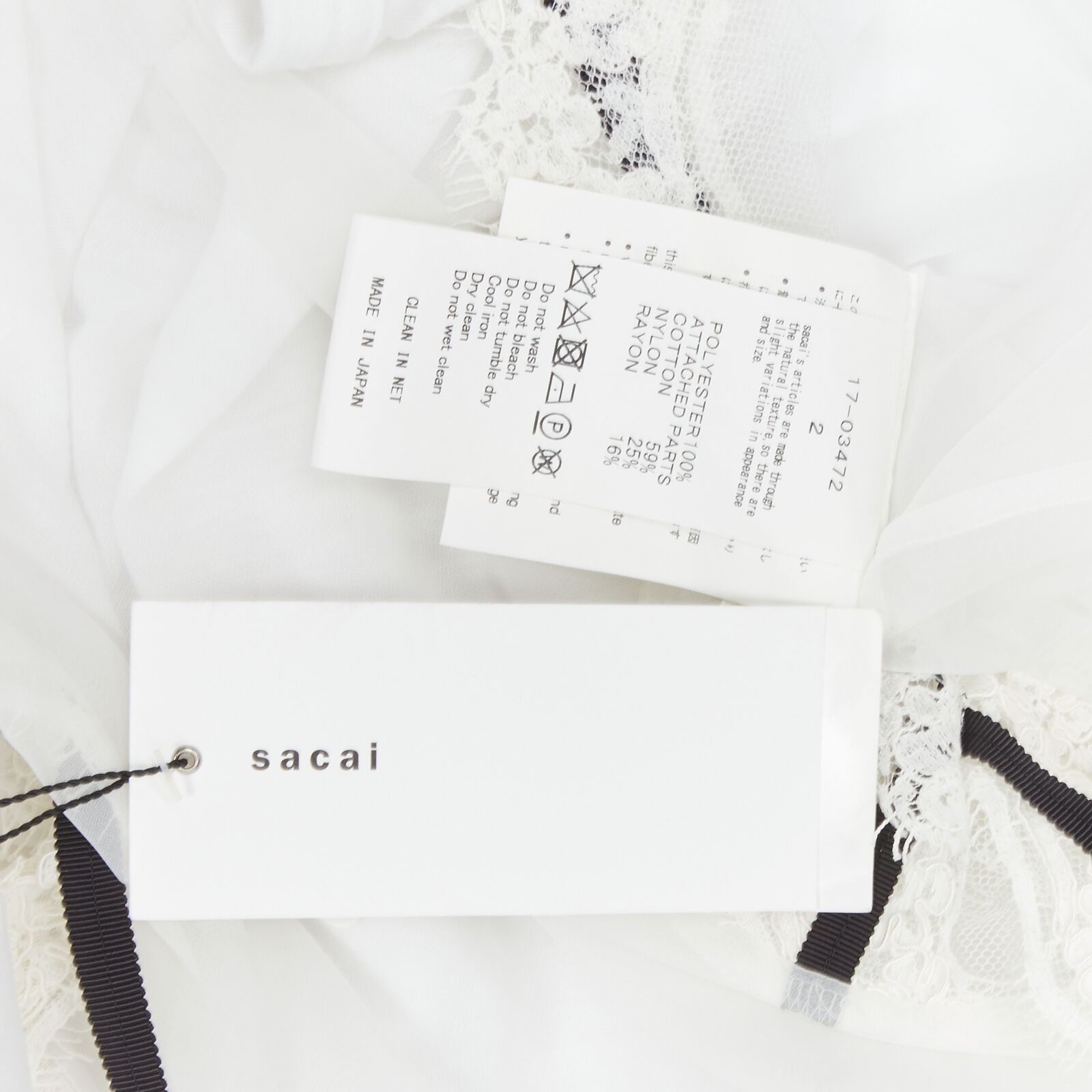Sacai new SACAI white cotton tank layered lace trim slip dress Size M / US 6-8 / IT 42-44 - 9 Thumbnail
