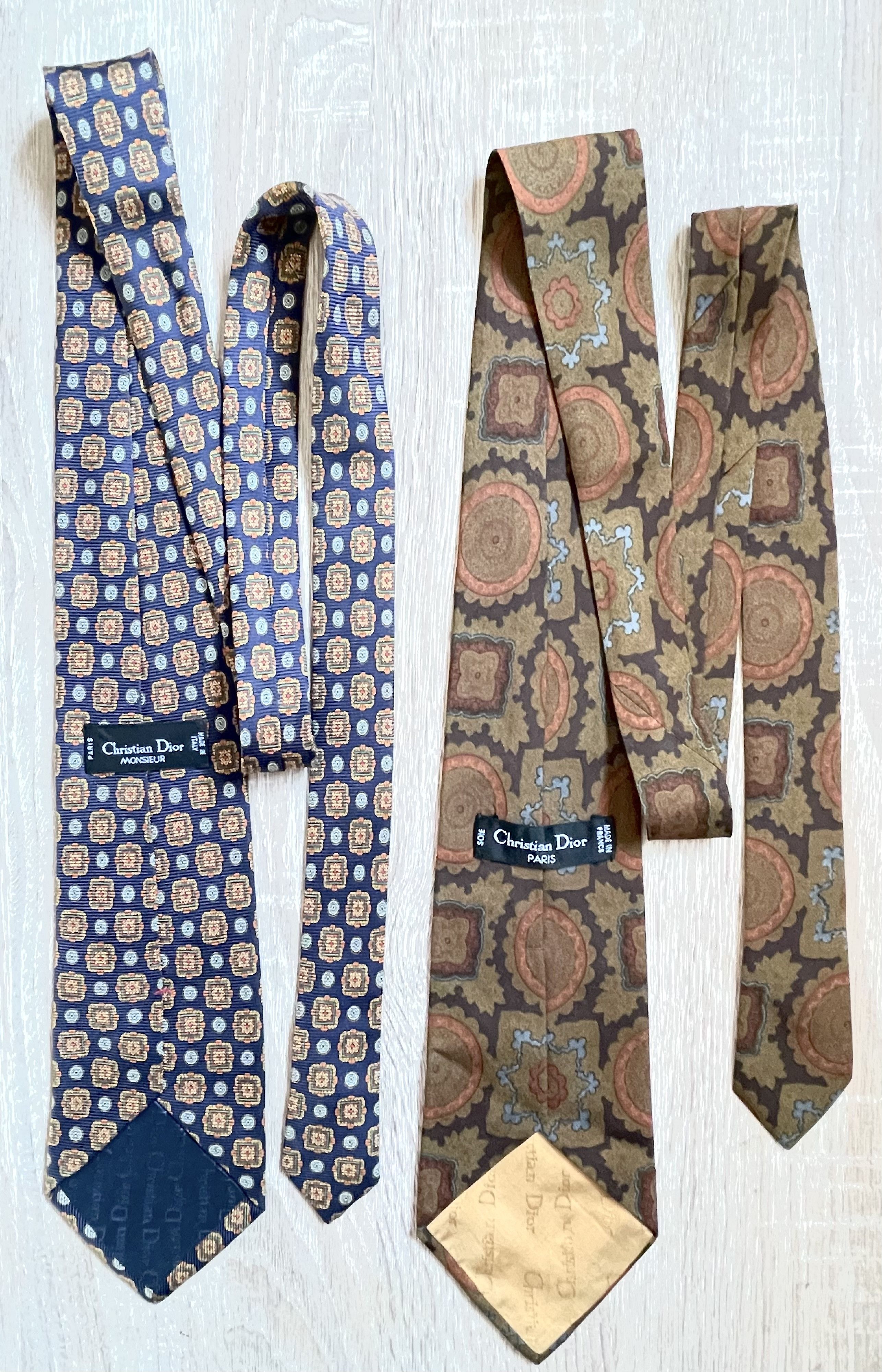 Christian Dior Monsieur 🔥 2 x christian Dior silk Ties France italy Size ONE SIZE - 2 Thumbnail