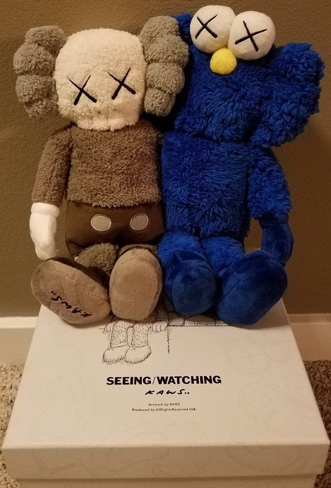 KAWS Seeing Watching Companion Grey & Blue BFF Plush Toy 16