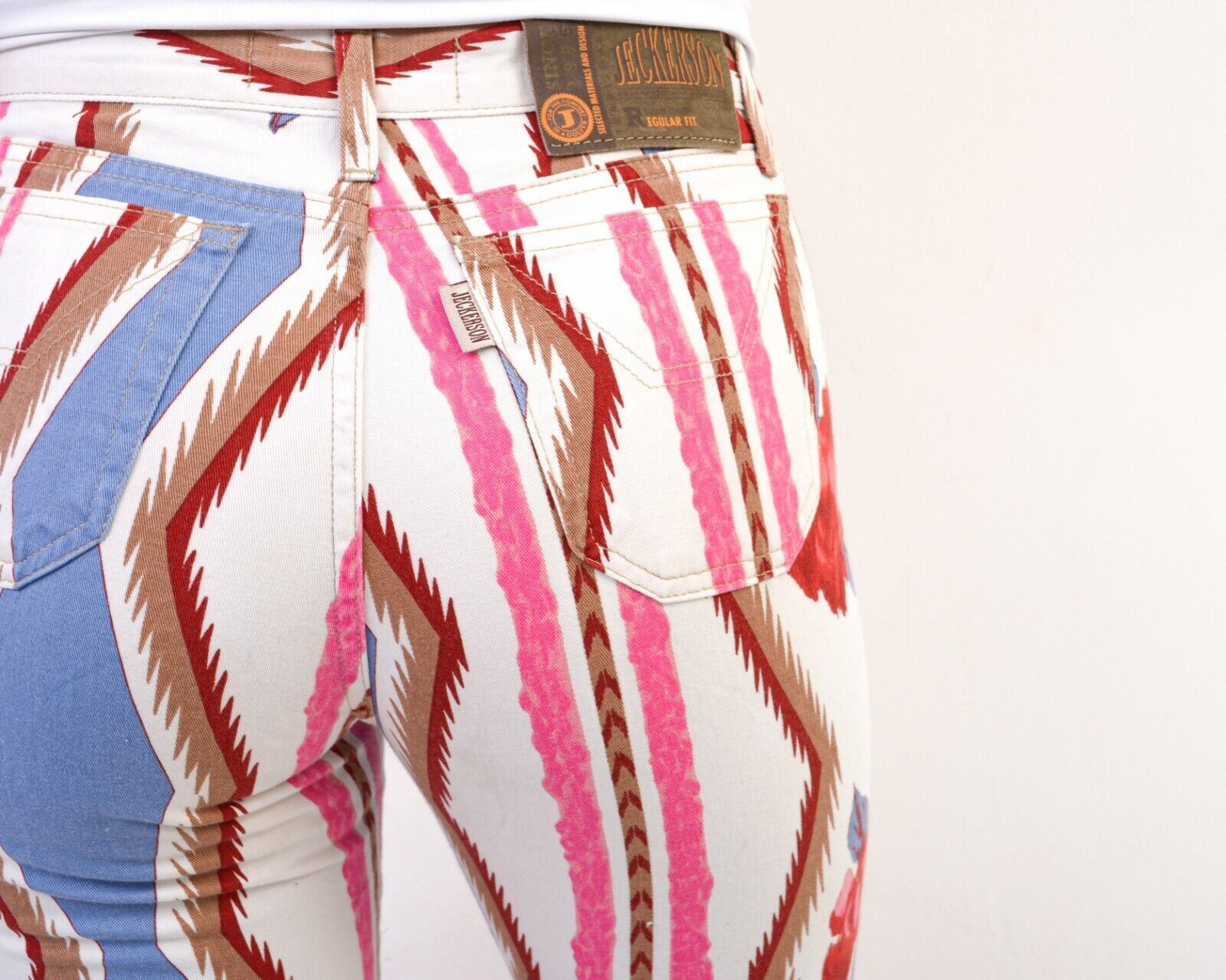 Jeckerson × Vintage Women's Jeans Denim Boho Pants Regular Fit Hippie Roses VTG Size 29" - 5 Thumbnail
