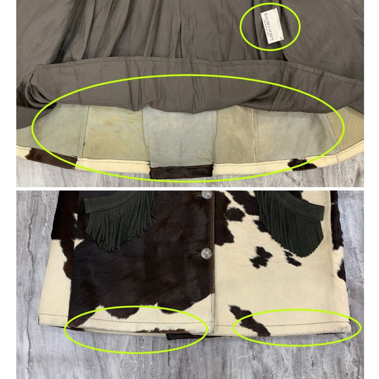 Ralph Lauren Double RL Hair On Hide Leather Jacket RRL Cowhide Jacket Size XS / US 0-2 / IT 36-38 - 7 Thumbnail