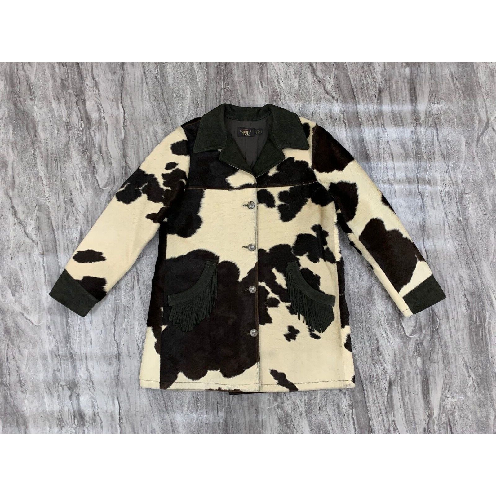 Ralph Lauren Double RL Hair On Hide Leather Jacket RRL Cowhide Jacket Size XS / US 0-2 / IT 36-38 - 3 Thumbnail