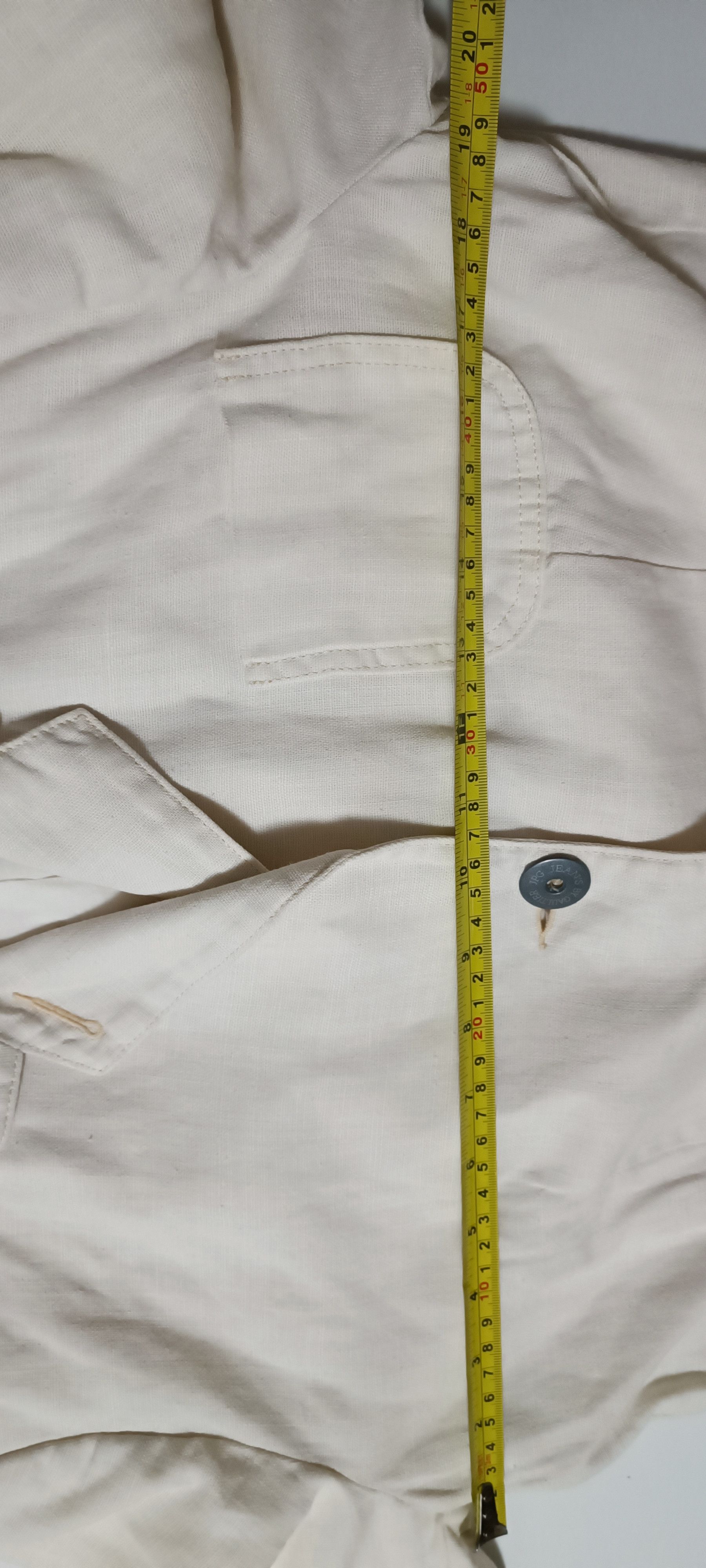 Jean Paul Gaultier Ecru linen jacket with shoulder pads. 90's Size US S / EU 44-46 / 1 - 13 Thumbnail