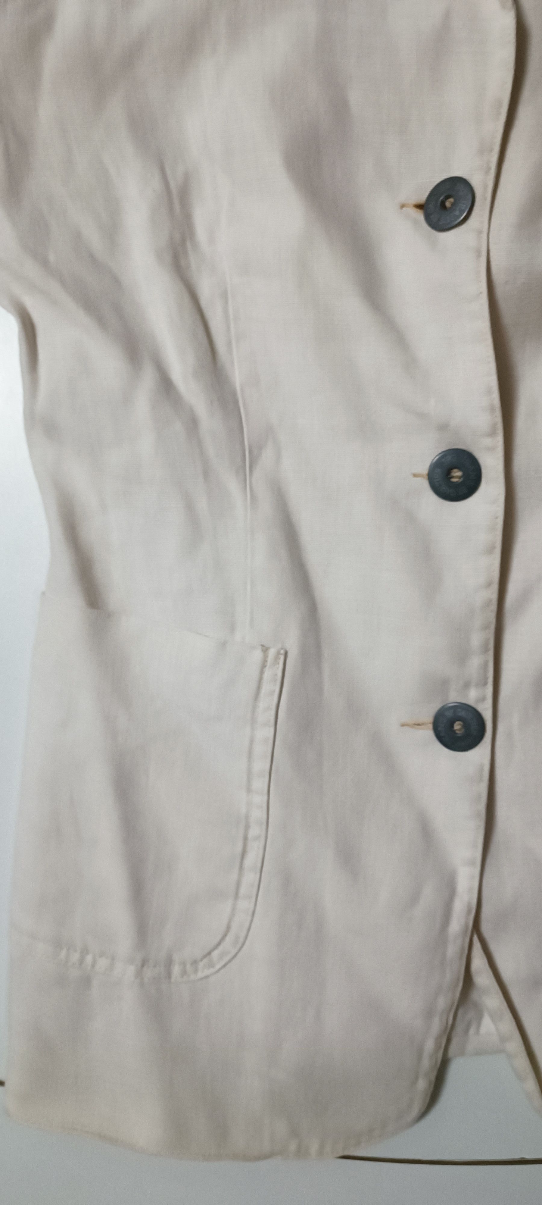 Jean Paul Gaultier Ecru linen jacket with shoulder pads. 90's Size US S / EU 44-46 / 1 - 19 Thumbnail