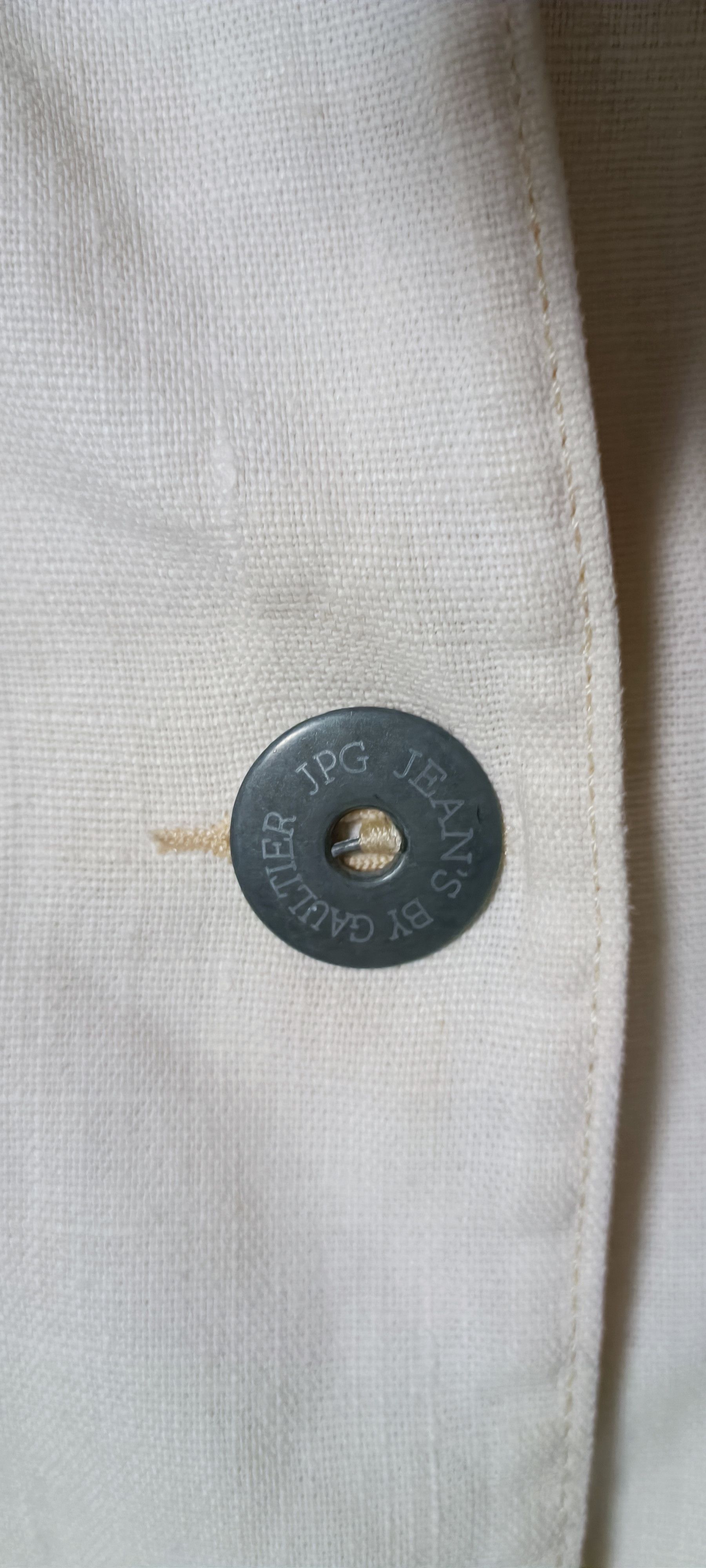 Jean Paul Gaultier Ecru linen jacket with shoulder pads. 90's Size US S / EU 44-46 / 1 - 17 Thumbnail