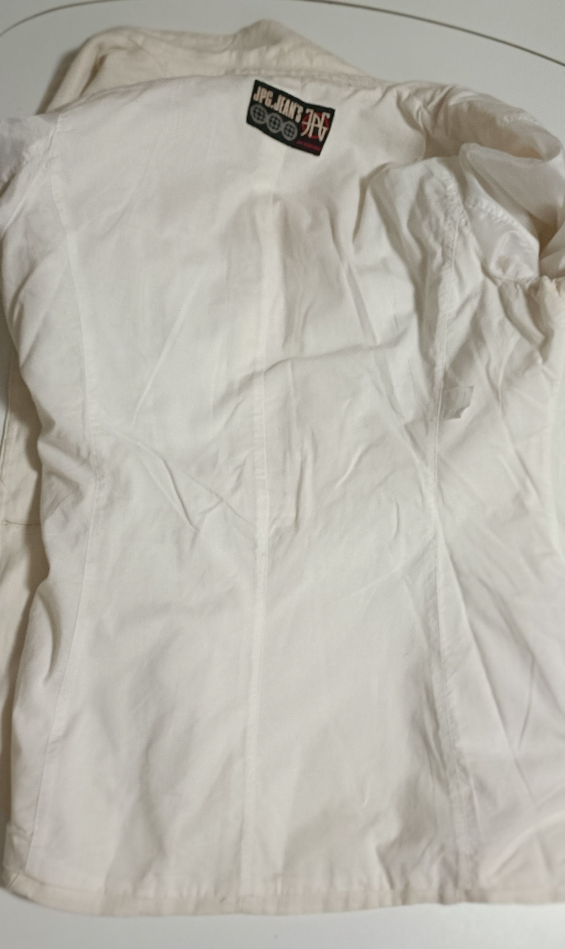 Jean Paul Gaultier Ecru linen jacket with shoulder pads. 90's Size US S / EU 44-46 / 1 - 4 Thumbnail