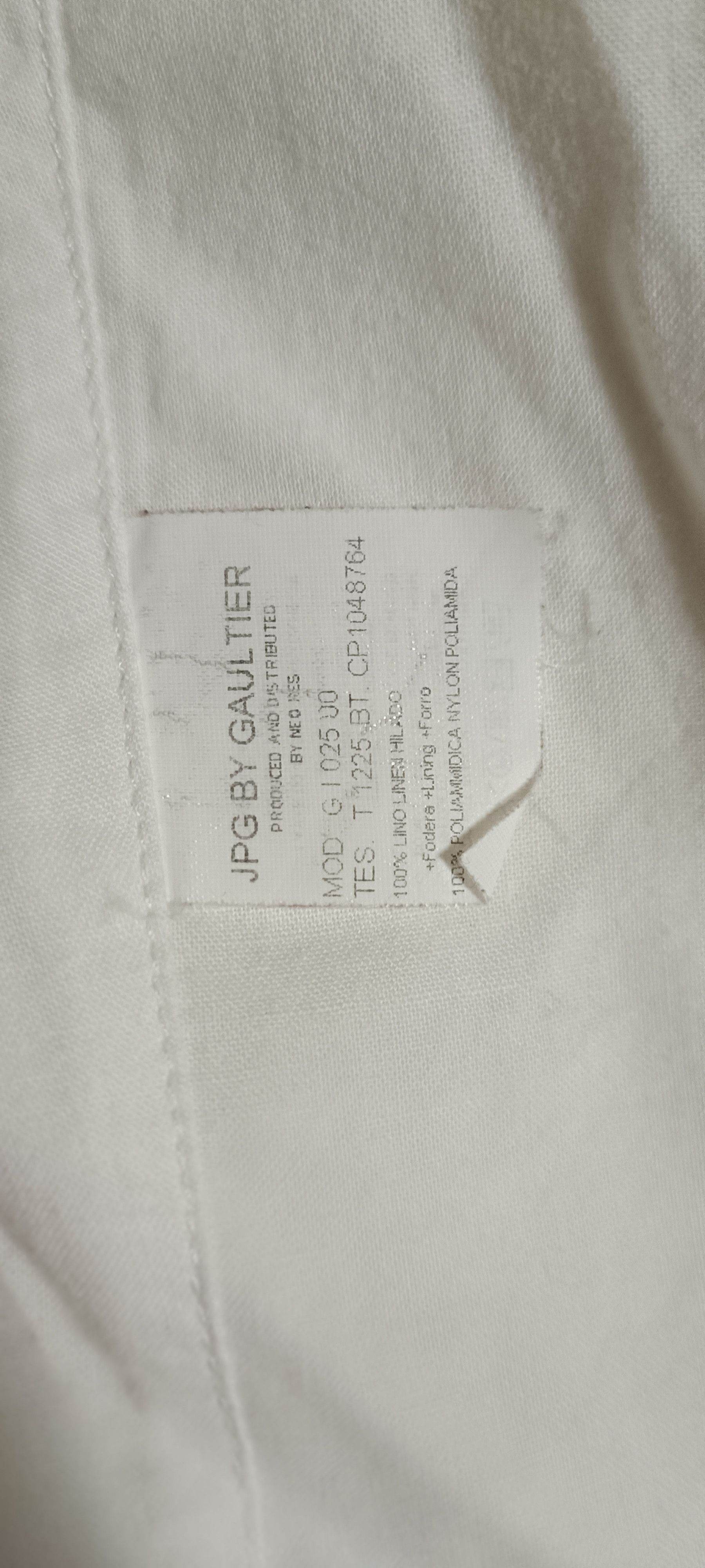 Jean Paul Gaultier Ecru linen jacket with shoulder pads. 90's Size US S / EU 44-46 / 1 - 7 Thumbnail