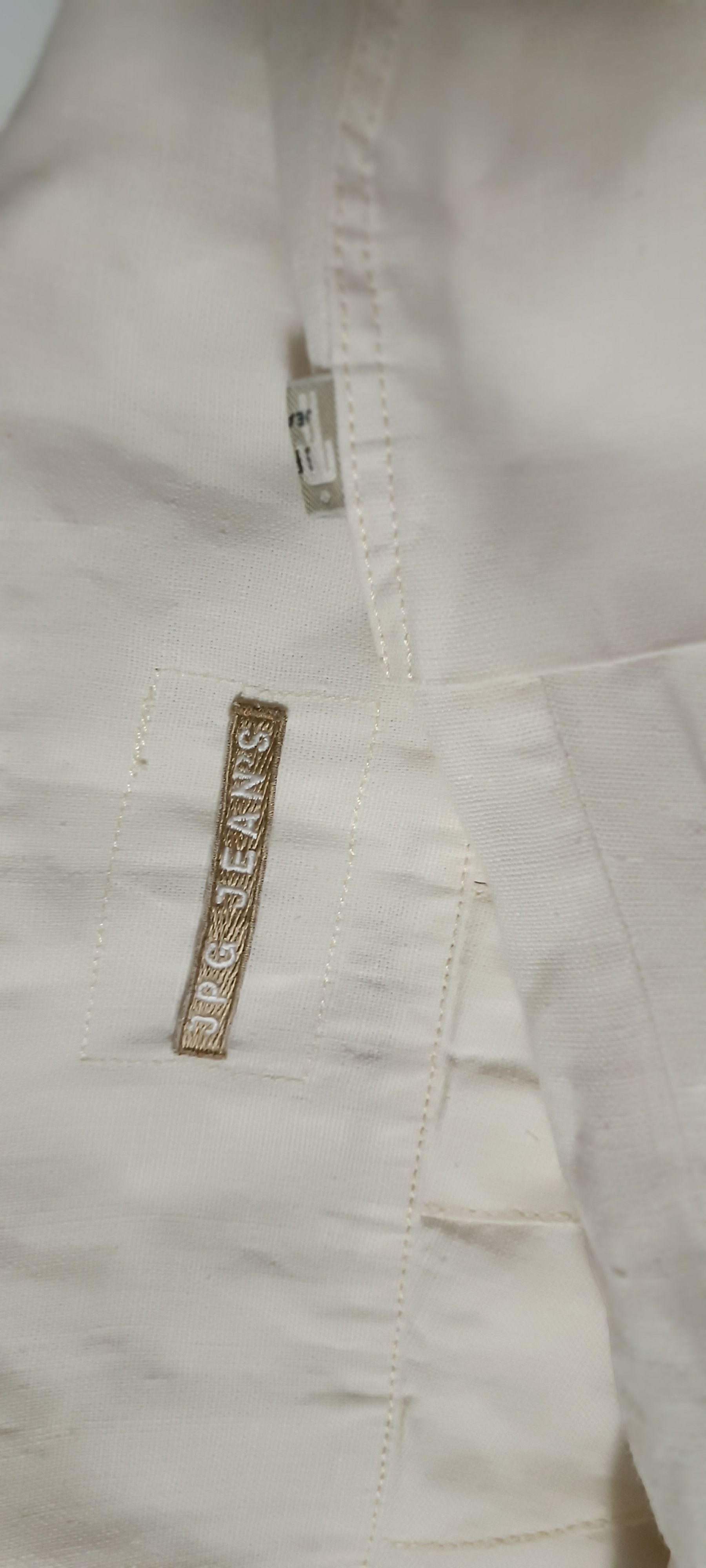 Jean Paul Gaultier Ecru linen jacket with shoulder pads. 90's Size US S / EU 44-46 / 1 - 9 Thumbnail
