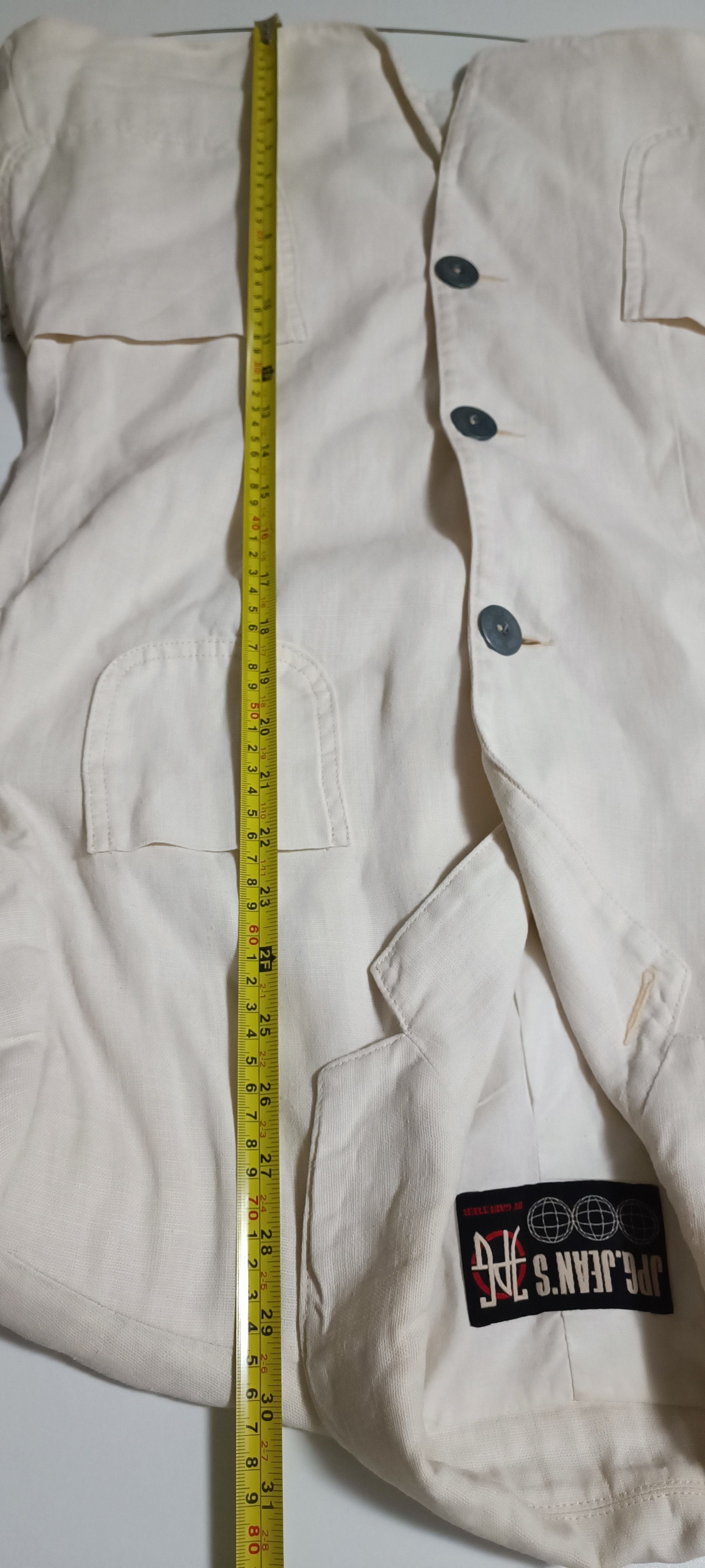 Jean Paul Gaultier Ecru linen jacket with shoulder pads. 90's Size US S / EU 44-46 / 1 - 23 Thumbnail