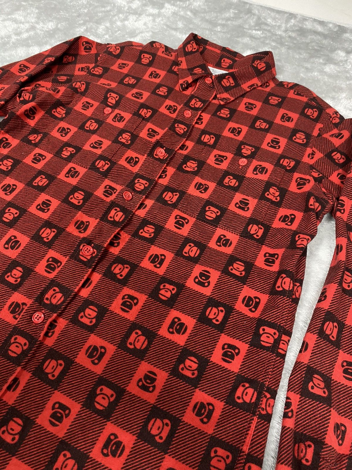 Bape Baby Milo Monogram Check Button Up Shirt Size US M / EU 48-50 / 2 - 3 Thumbnail