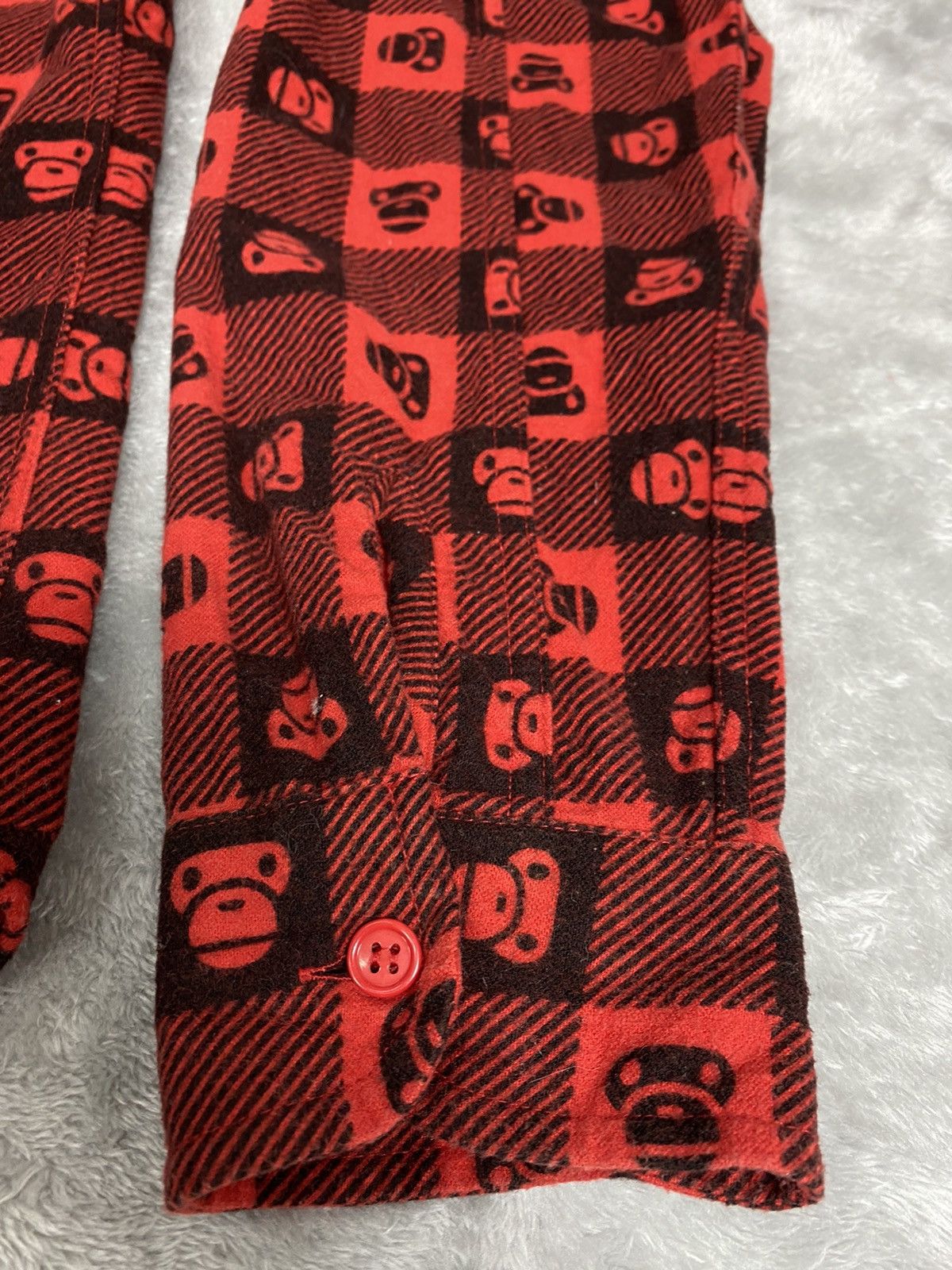 Bape Baby Milo Monogram Check Button Up Shirt Size US M / EU 48-50 / 2 - 8 Thumbnail