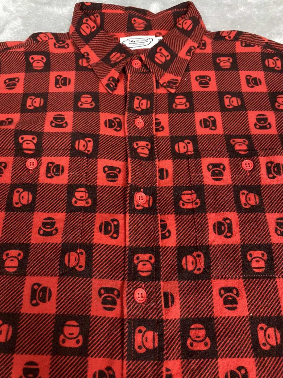 Bape Baby Milo Monogram Check Button Up Shirt Size US M / EU 48-50 / 2 - 4 Thumbnail