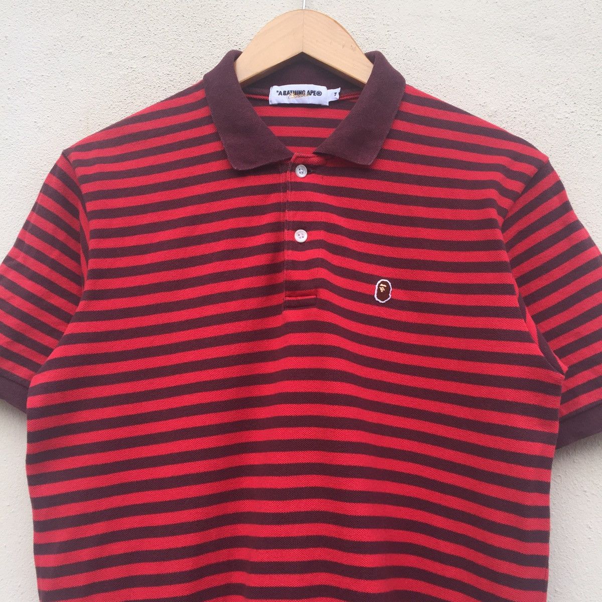 Bape A BATHING APE STRIPE POLO T-SHIRT Size US M / EU 48-50 / 2 - 2 Thumbnail