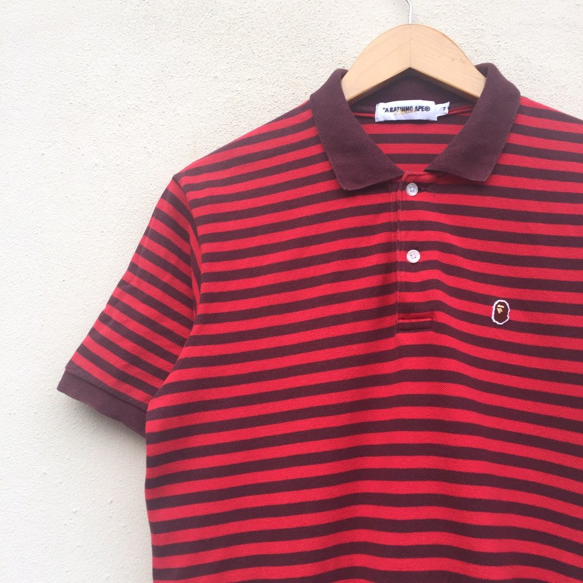 Bape A BATHING APE STRIPE POLO T-SHIRT Size US M / EU 48-50 / 2 - 4 Thumbnail