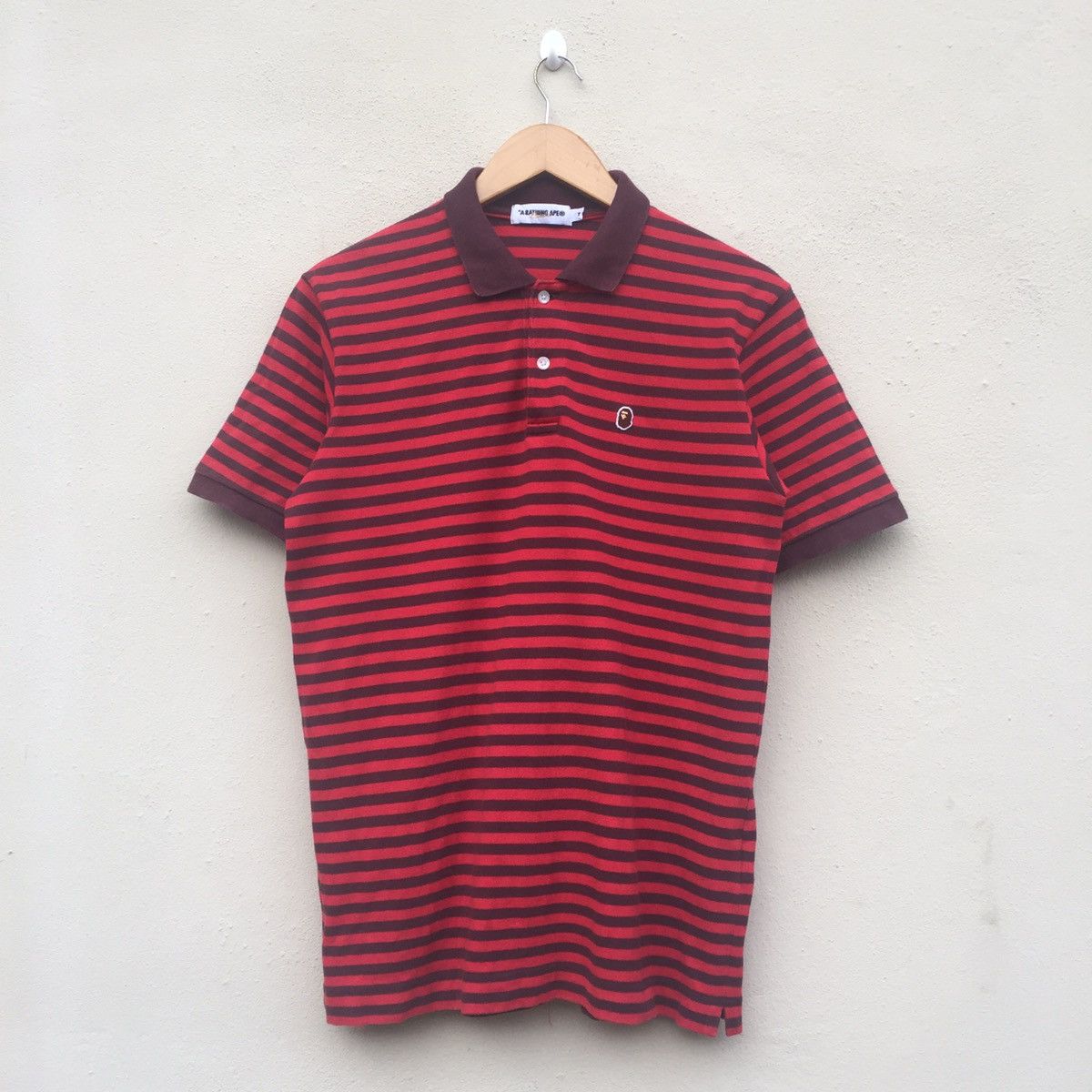Bape A BATHING APE STRIPE POLO T-SHIRT Size US M / EU 48-50 / 2 - 1 Thumbnail