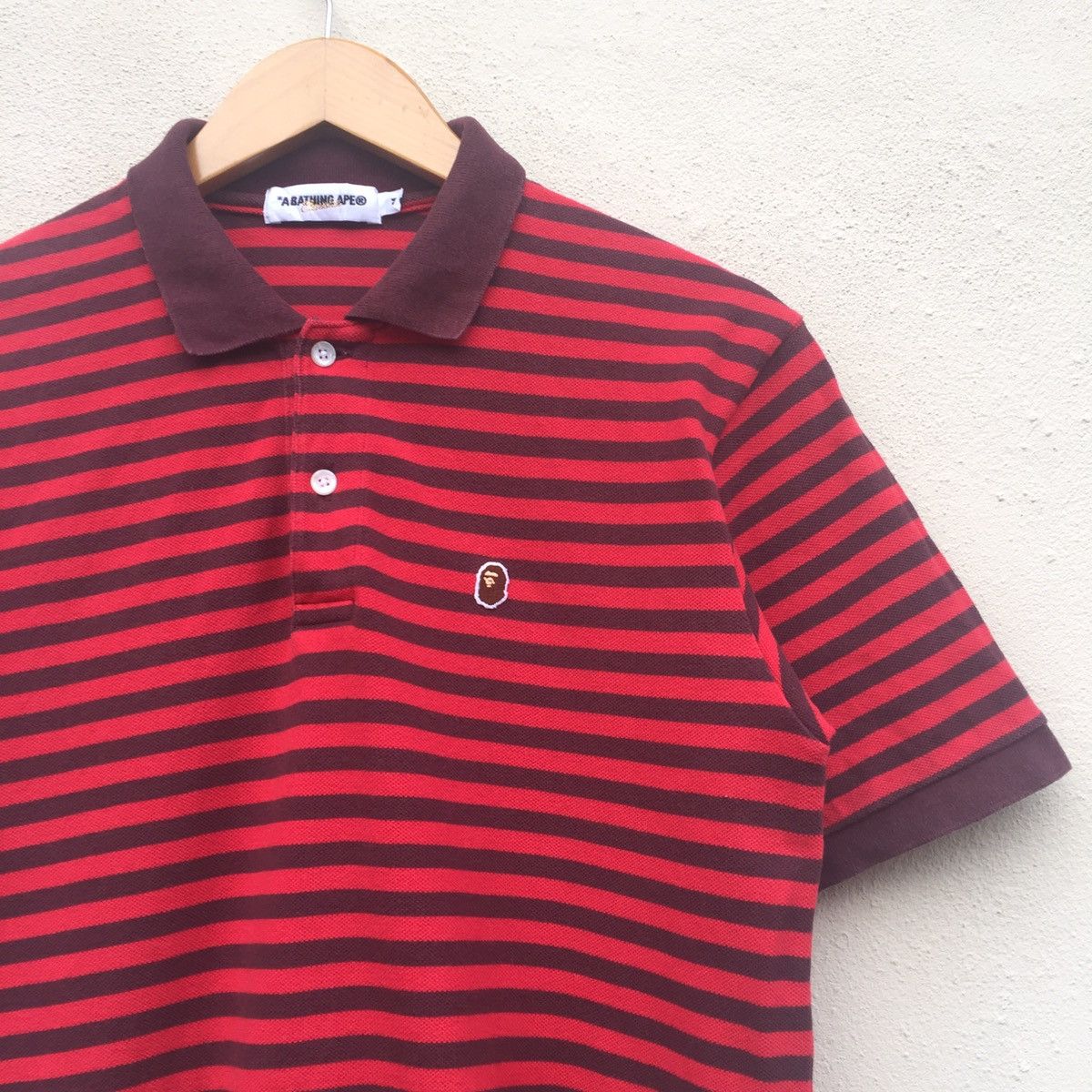 Bape A BATHING APE STRIPE POLO T-SHIRT Size US M / EU 48-50 / 2 - 3 Thumbnail