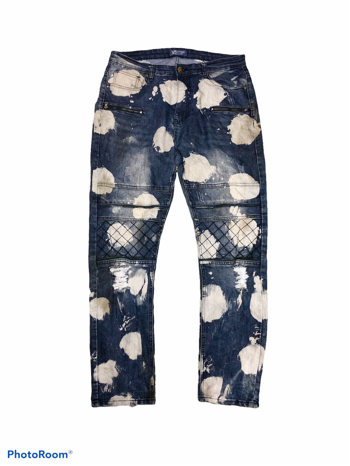 Other XS PREMIUM BLEACH DISTRESSED BIKERS DENIM Size US 34 / EU 50 - 1 Thumbnail