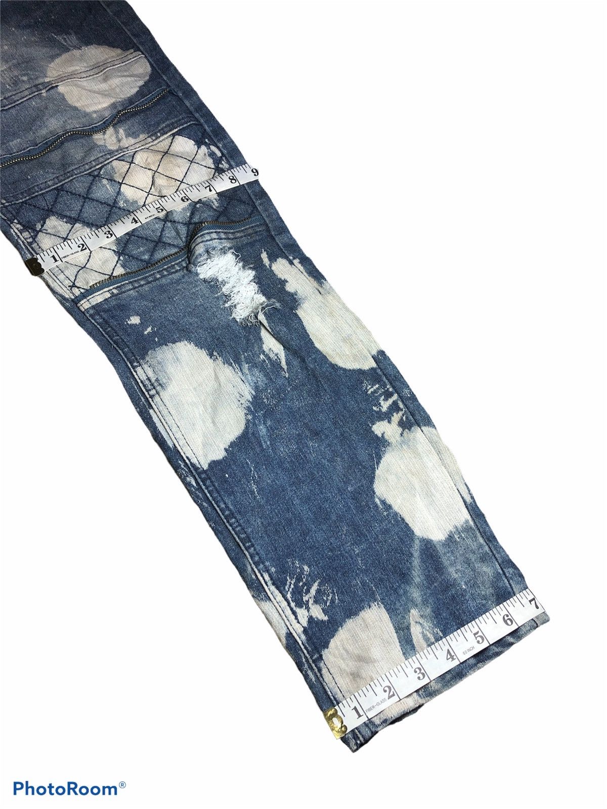 Other XS PREMIUM BLEACH DISTRESSED BIKERS DENIM Size US 34 / EU 50 - 11 Thumbnail