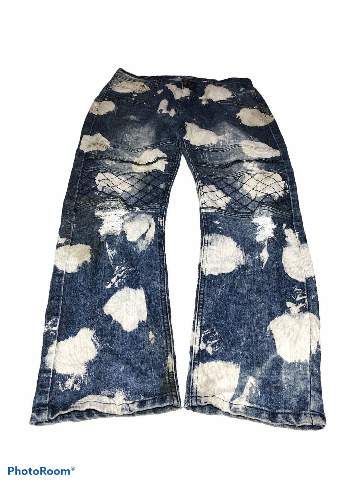 Other XS PREMIUM BLEACH DISTRESSED BIKERS DENIM Size US 34 / EU 50 - 3 Thumbnail