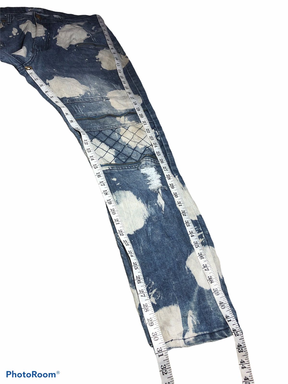Other XS PREMIUM BLEACH DISTRESSED BIKERS DENIM Size US 34 / EU 50 - 12 Thumbnail