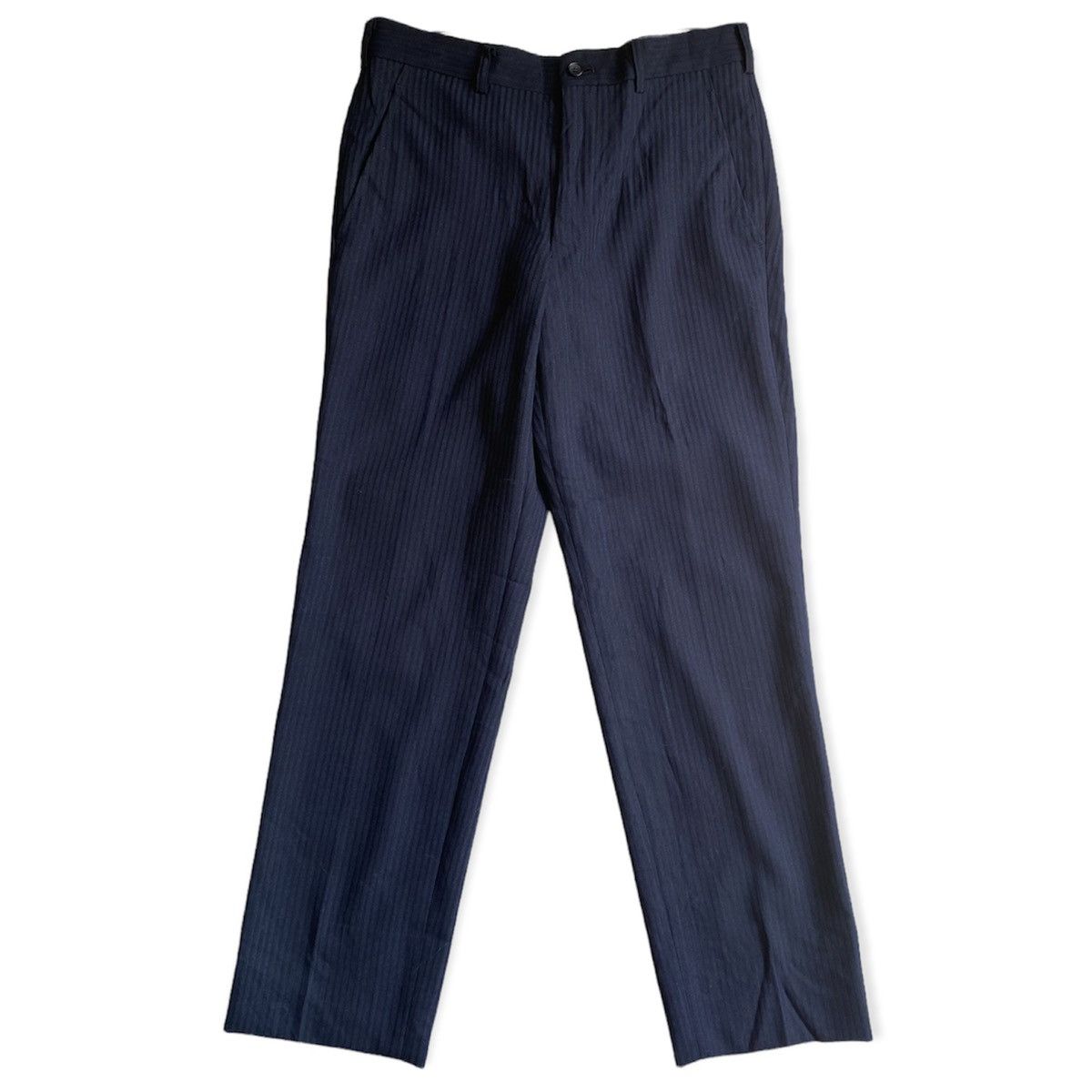 2011 Navy Stripes Slim Fit Cropped Pants