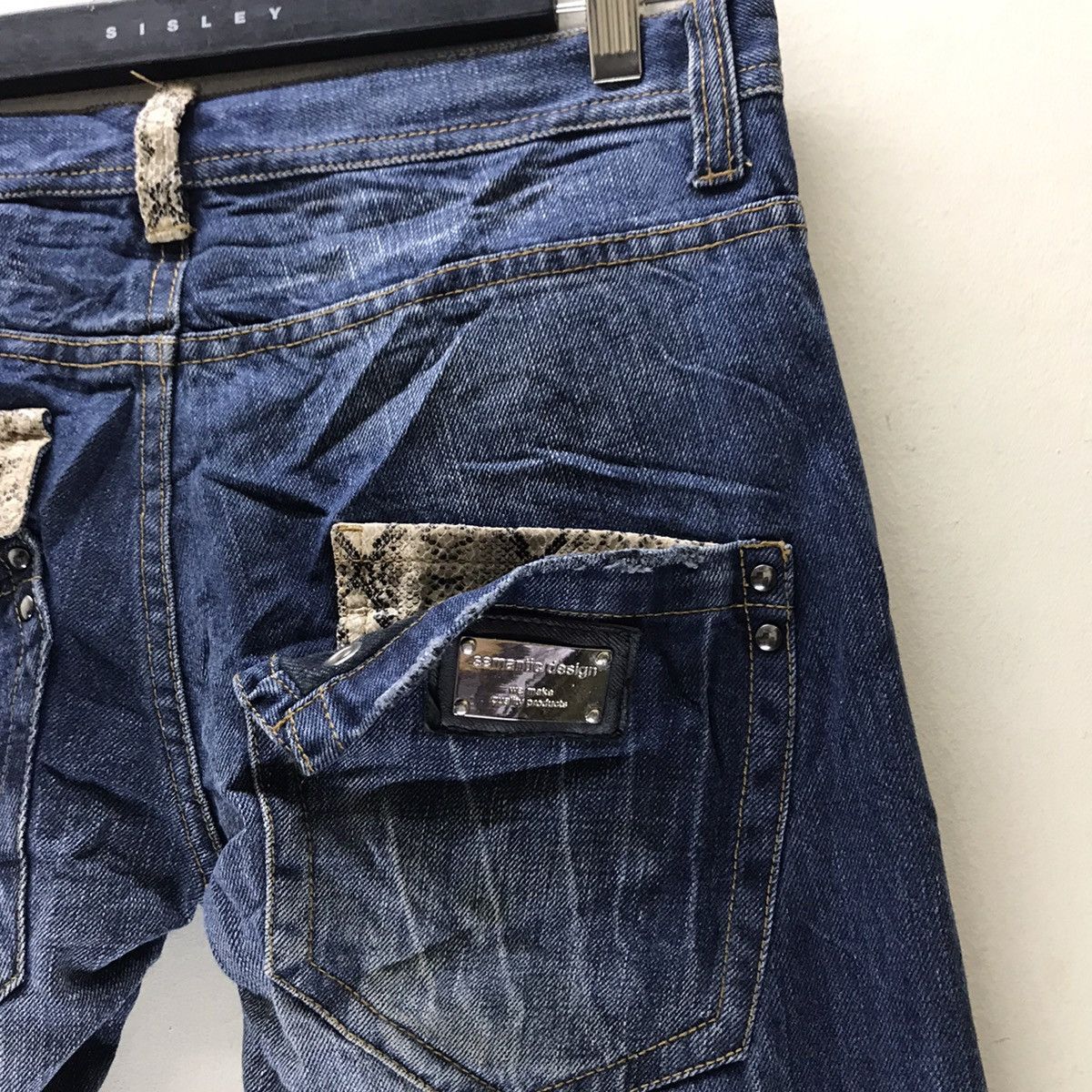 semanticdesign Japanese Brand SEMANTIC DESIGN Distressed Denim Snakeskin Size US 31 - 13 Thumbnail