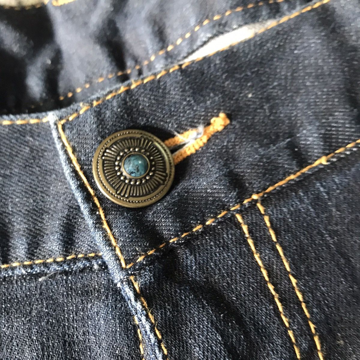 Japanese Brand SEMANTIC DESIGN Denim Skinny Native Navajo Buckle back Size US 31 - 12 Thumbnail