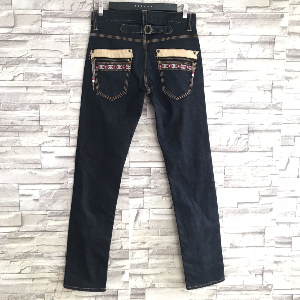 Japanese Brand SEMANTIC DESIGN Denim Skinny Native Navajo Buckle back Size US 31 - 7 Thumbnail