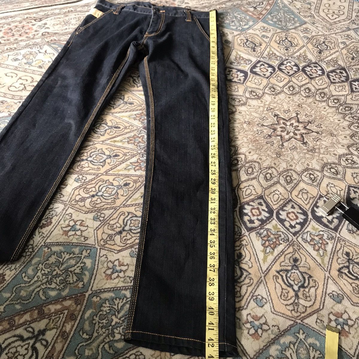 Japanese Brand SEMANTIC DESIGN Denim Skinny Native Navajo Buckle back Size US 31 - 16 Thumbnail