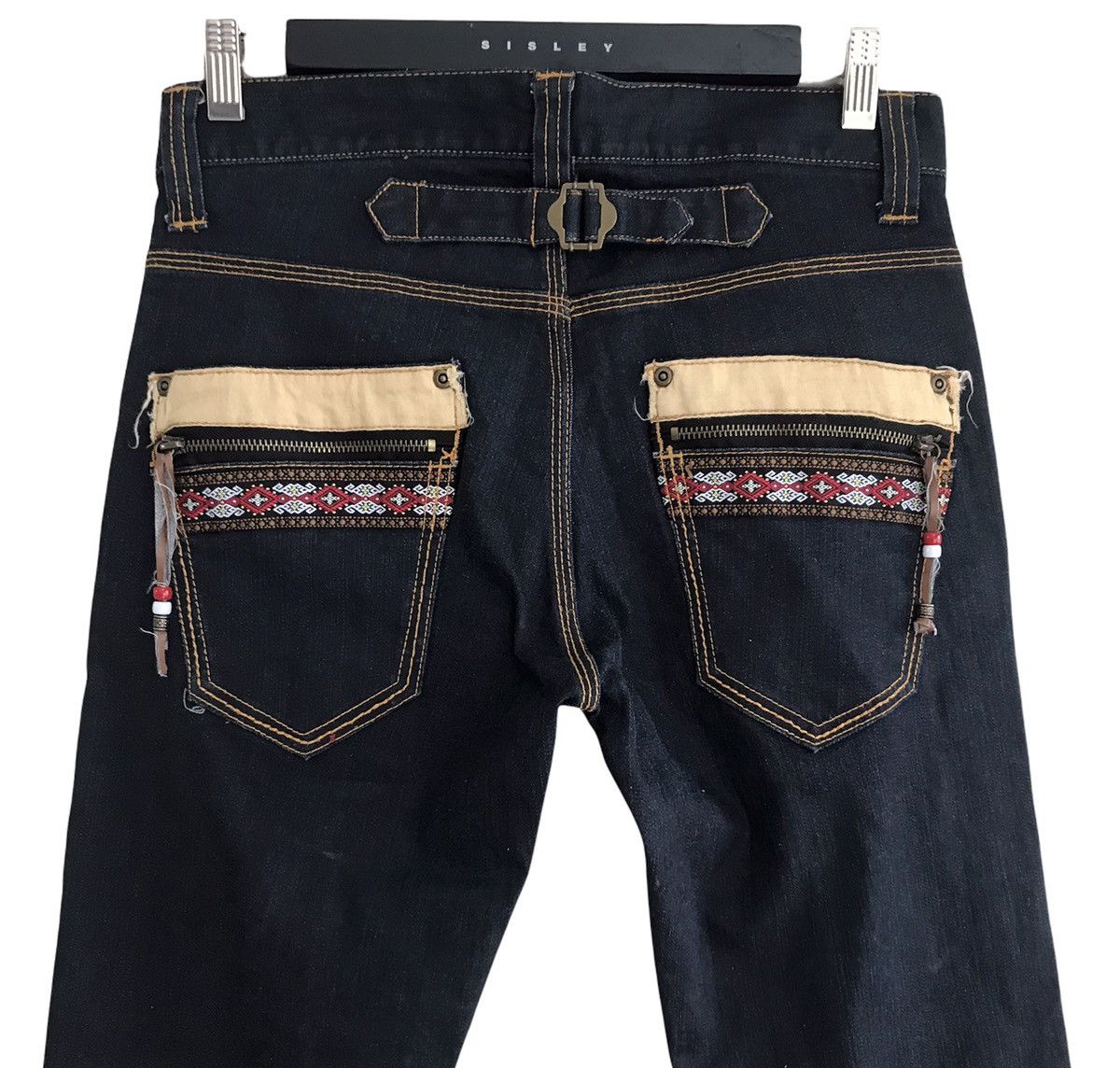 Japanese Brand SEMANTIC DESIGN Denim Skinny Native Navajo Buckle back Size US 31 - 1 Thumbnail